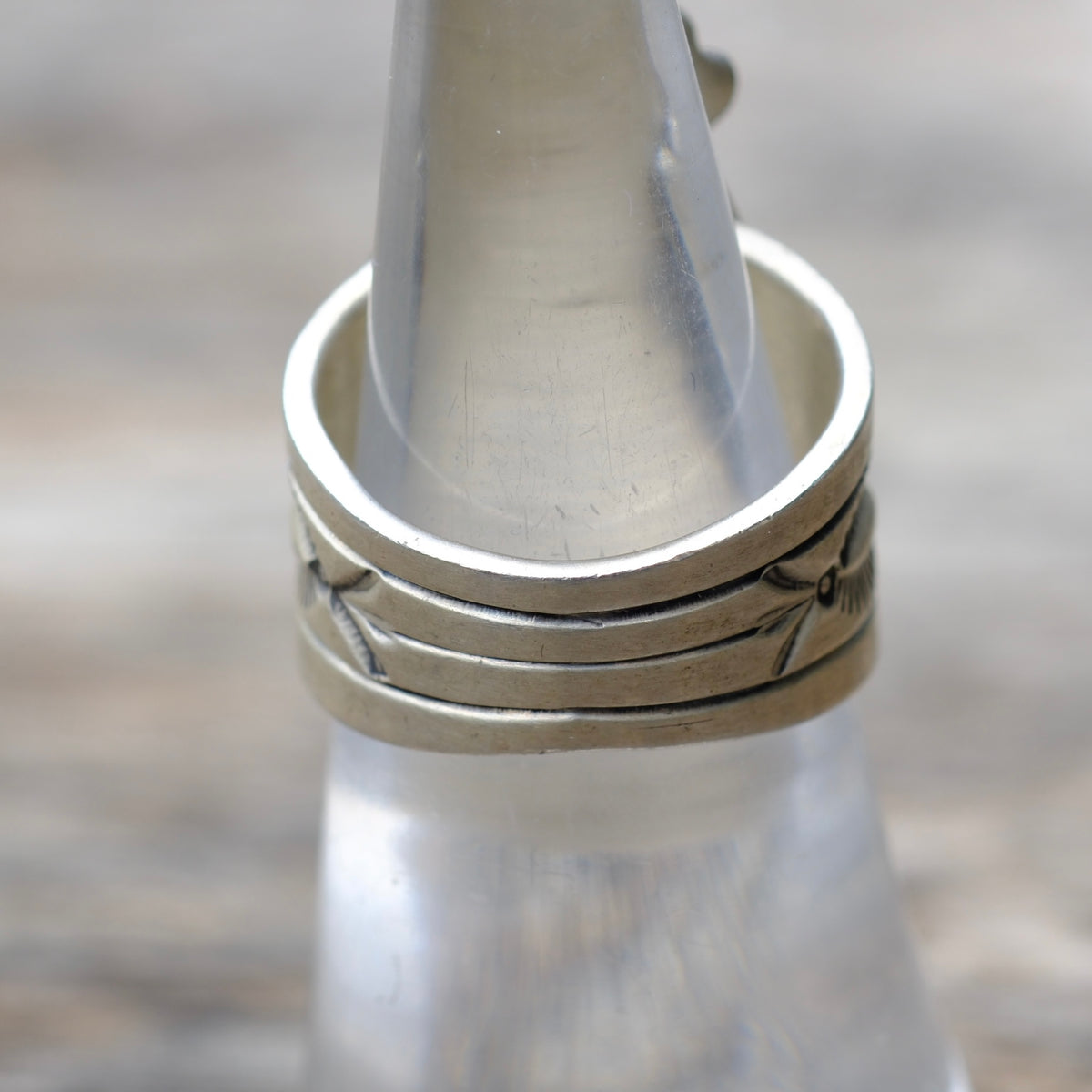 Vintage Sterling Rainbow Calsillica Ring 6