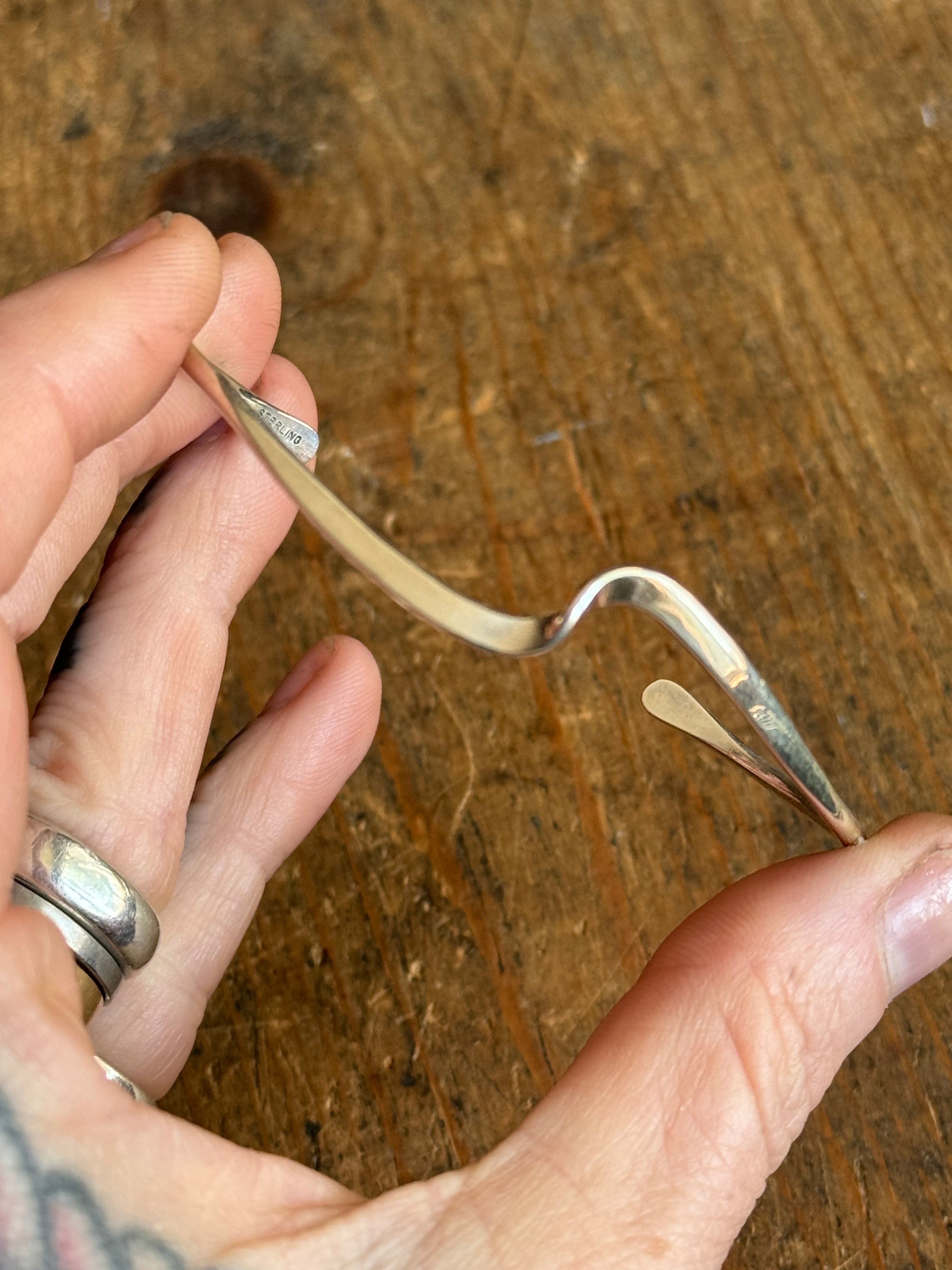 Vintage Sterling Silver Wave Cuff