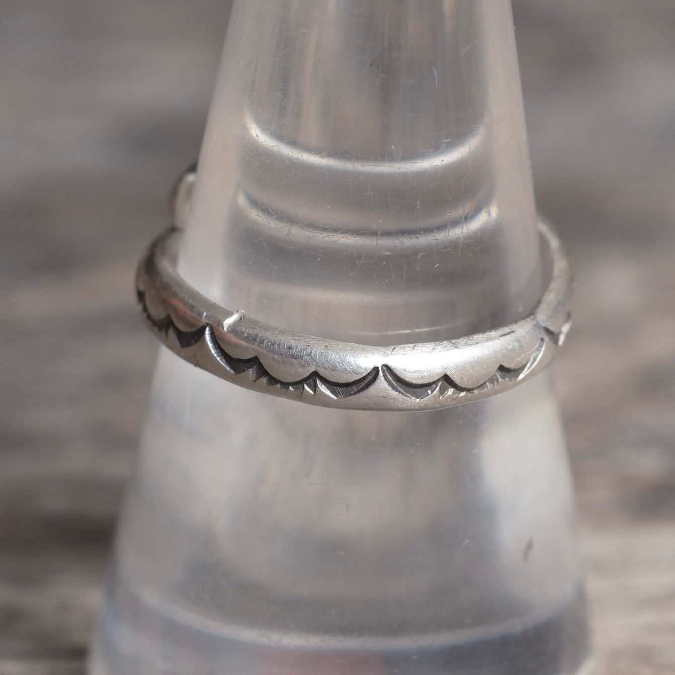 Vintage Sterling Silver Stamped Overpass Ring 7.5