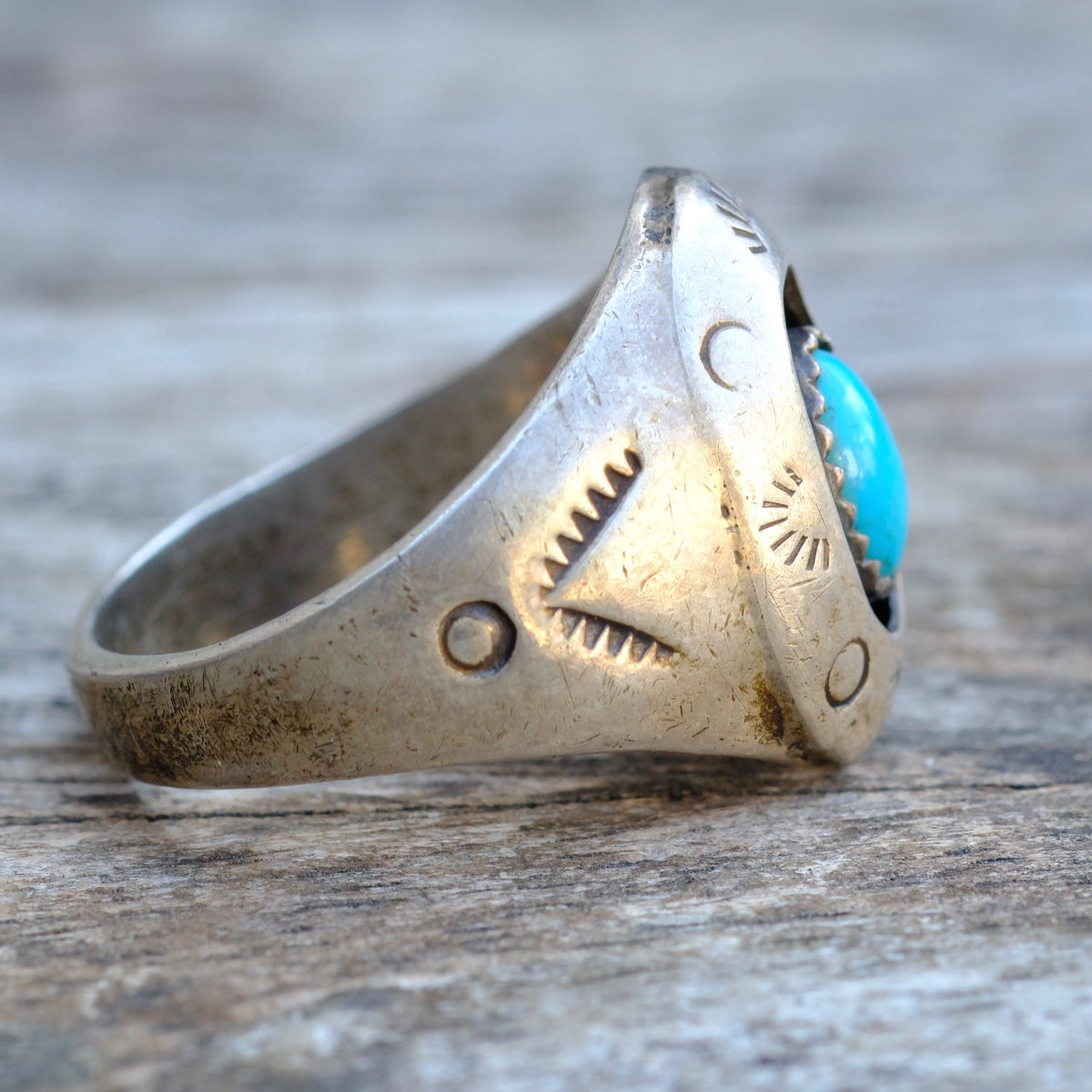 Vintage Sterling Stamped Shadowbox Ring 11