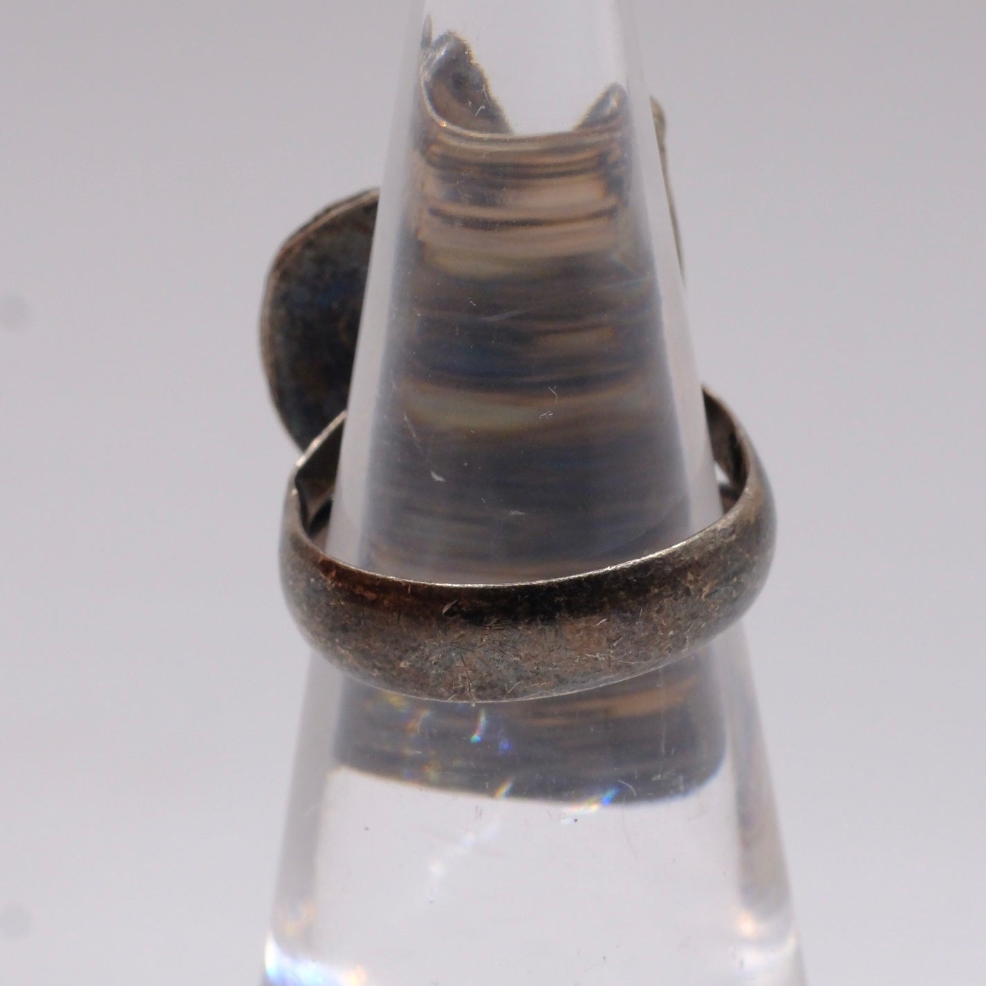 Vintage Sterling 2-Stone Mother Of Pearl Ring 3.25