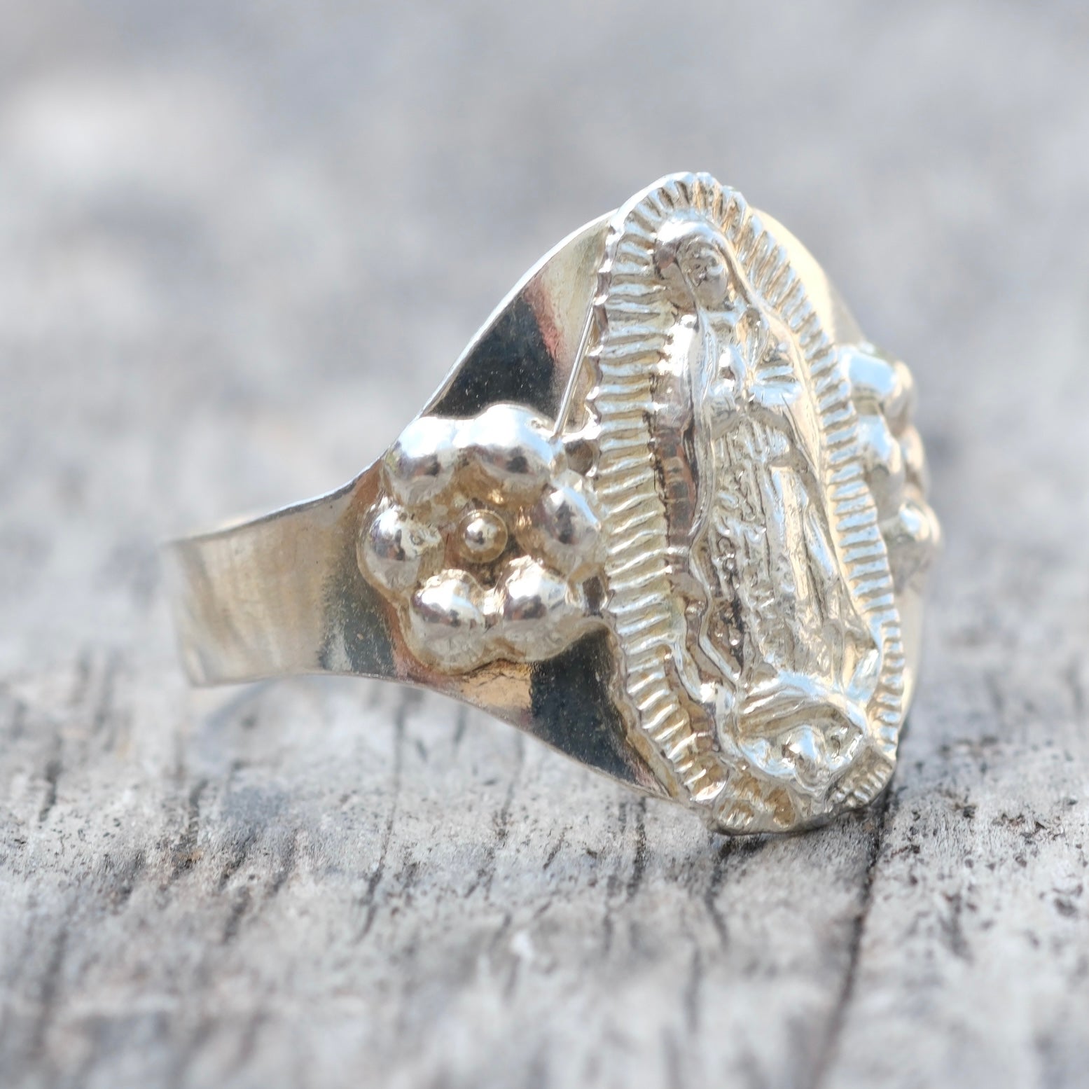 Vintage Sterling Silver Mary Ring 10