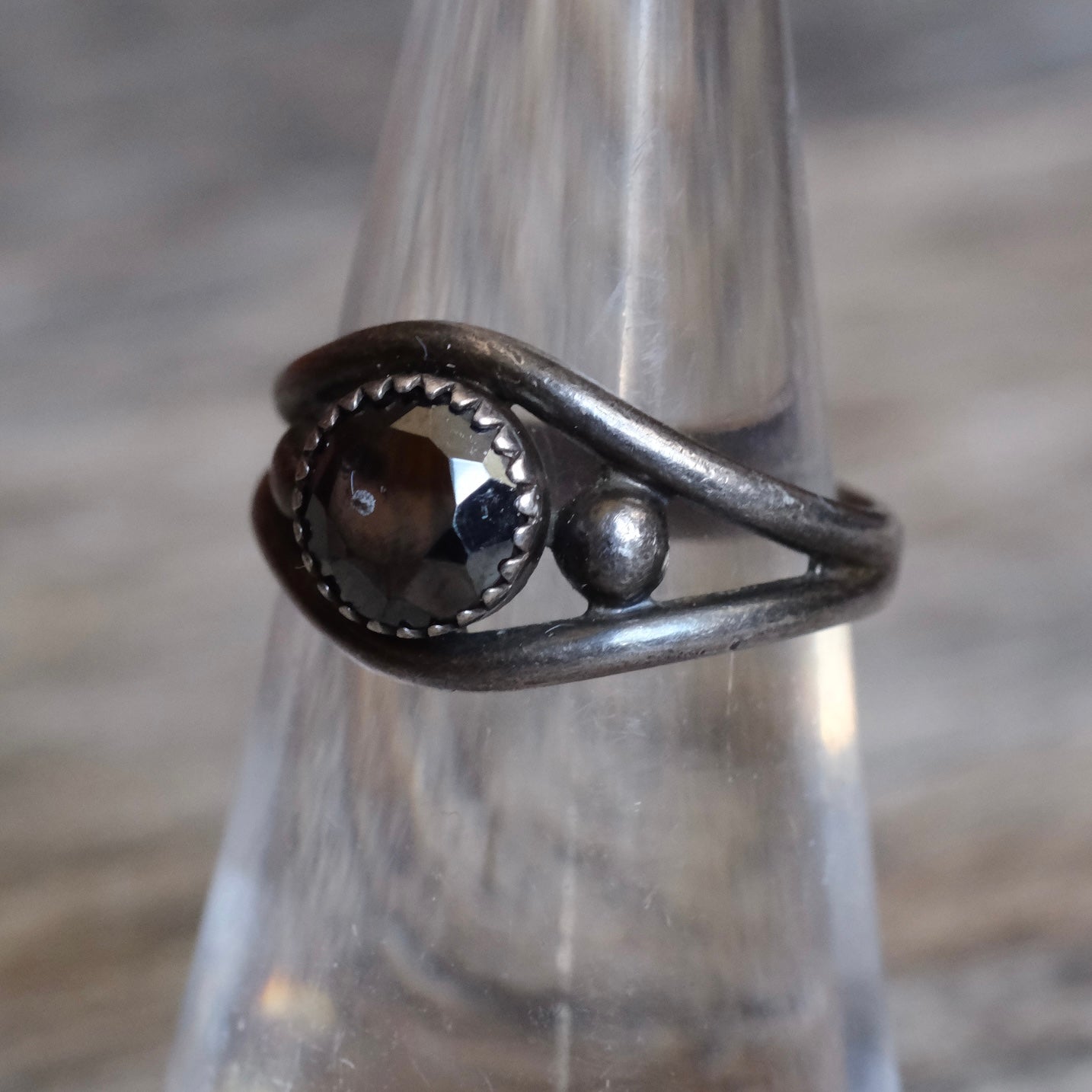 Vintage Sterling Hematite Ring 6.25