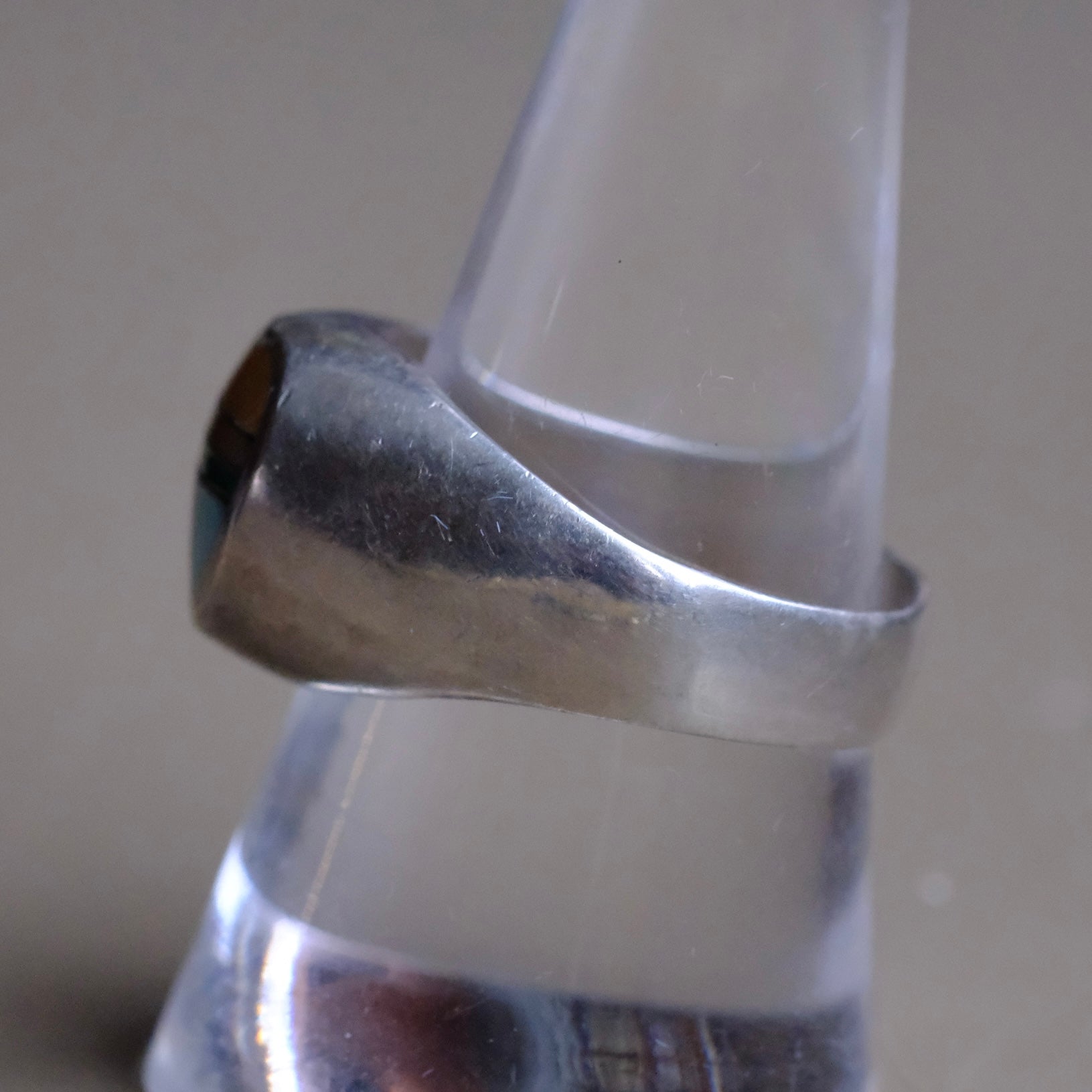 Vintage Sterling Multistone Inlay Ring 9.75