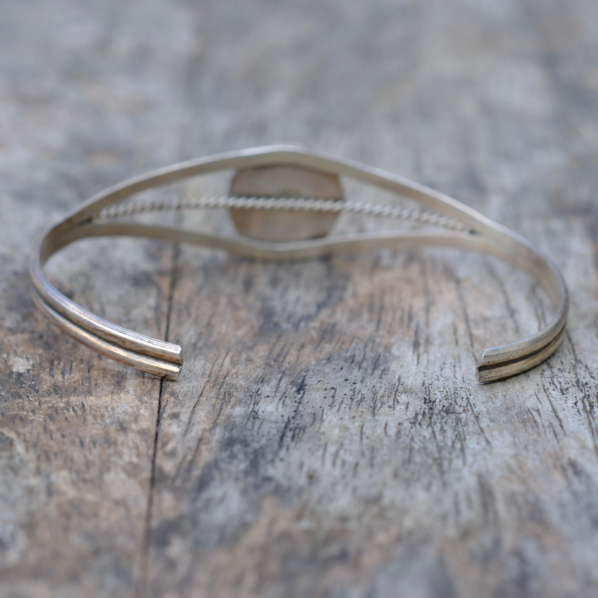Vintage Sterling Turquoise Shadowbox Cuff Bracelet