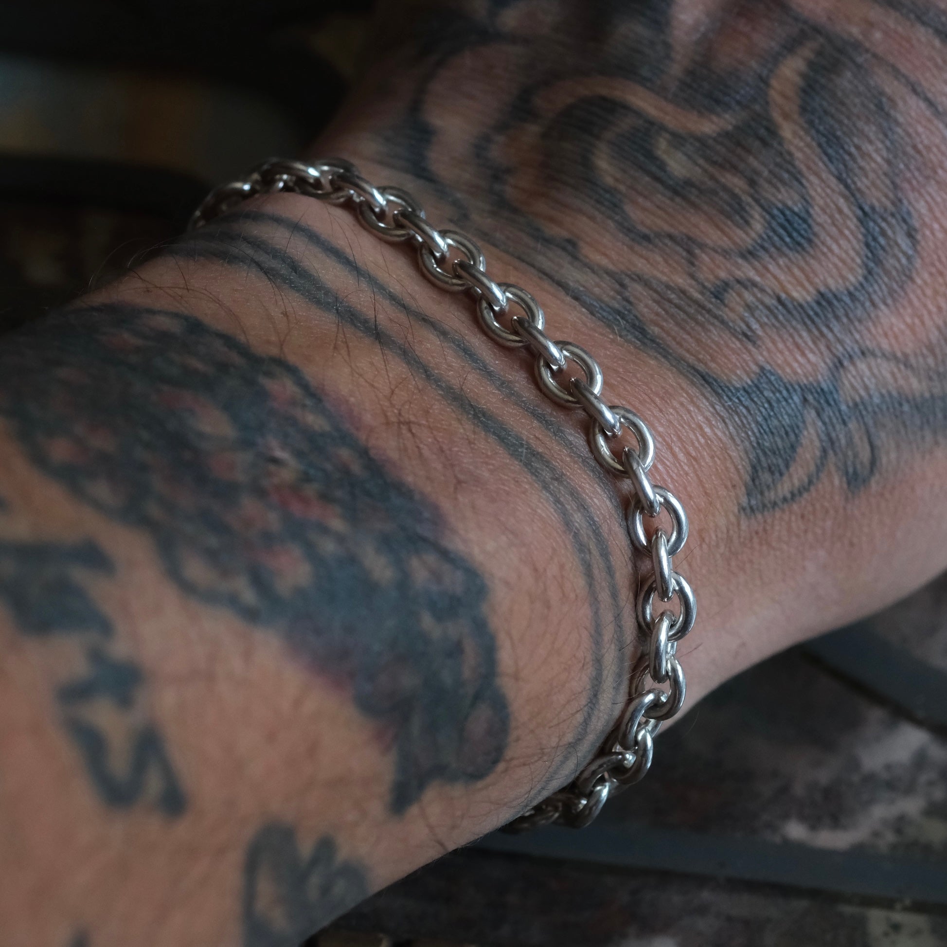 Vintage Sterling Rolo Chain Bracelet 7.25"