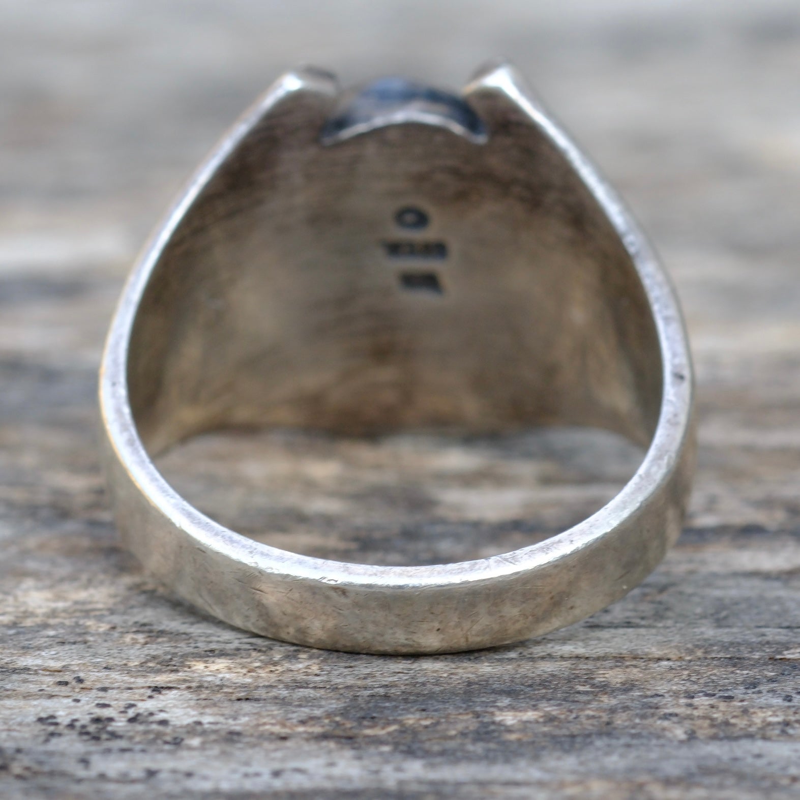 Vintage Sterling Turquoise Lucky Horseshoe Ring 11.5