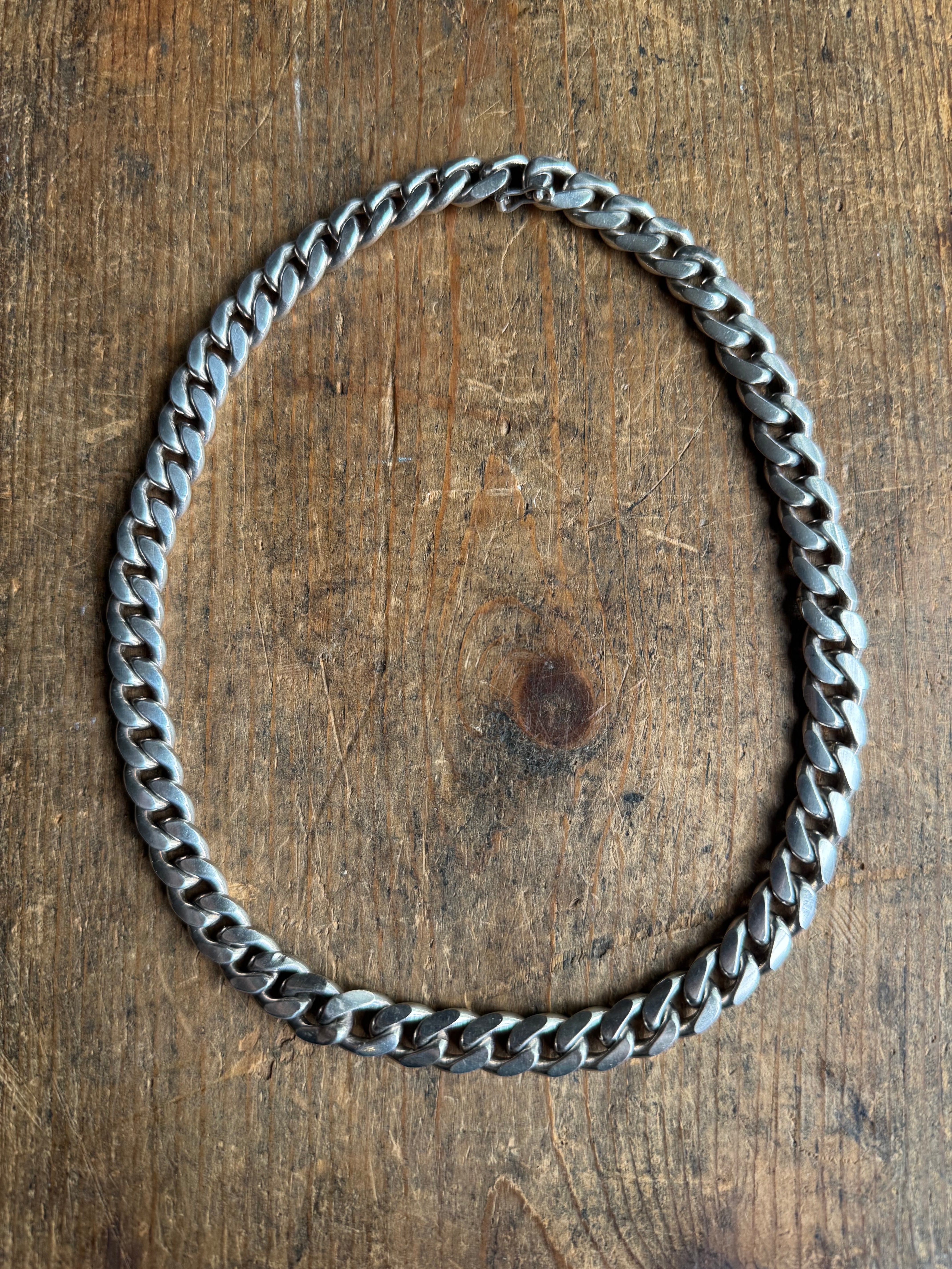 Vintage Sterling Silver 17.5” Chunky Curb Chain