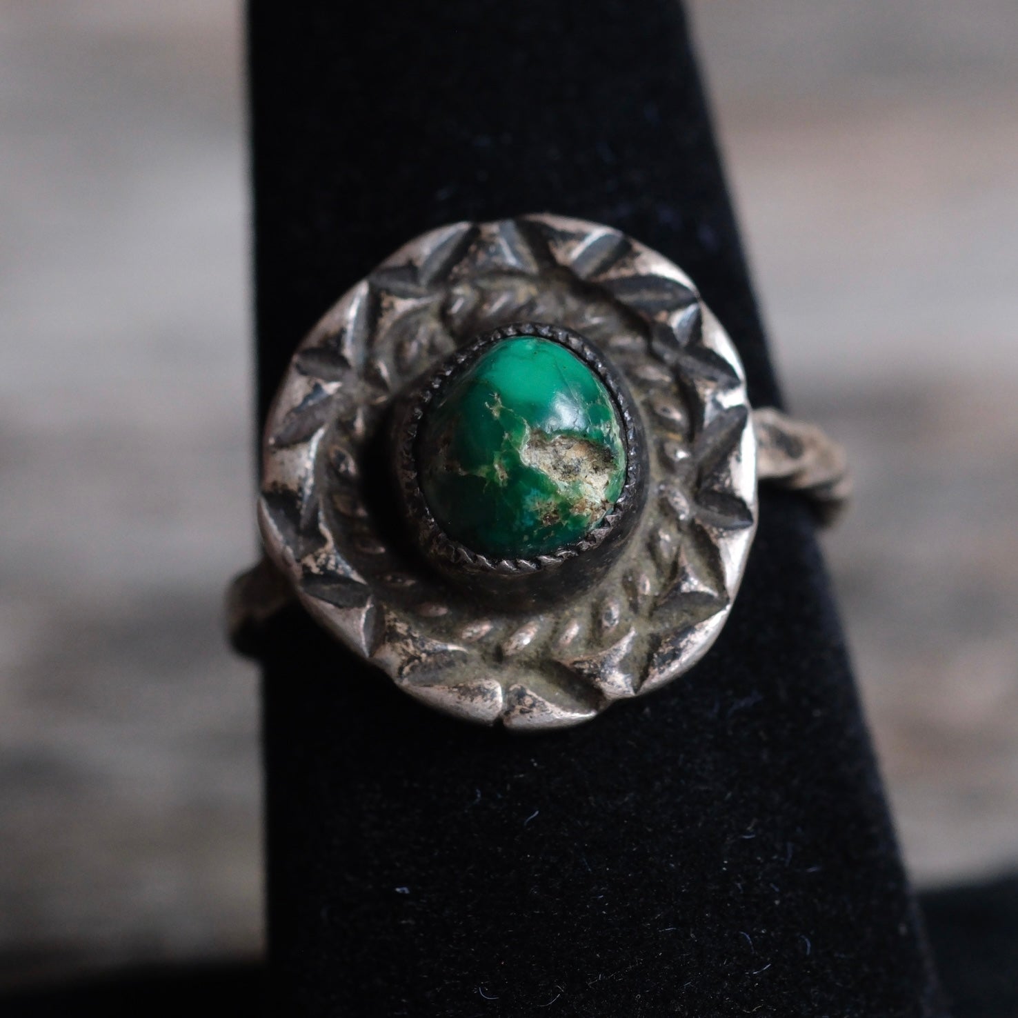 Vintage Sterling Turquoise Ring 7.25