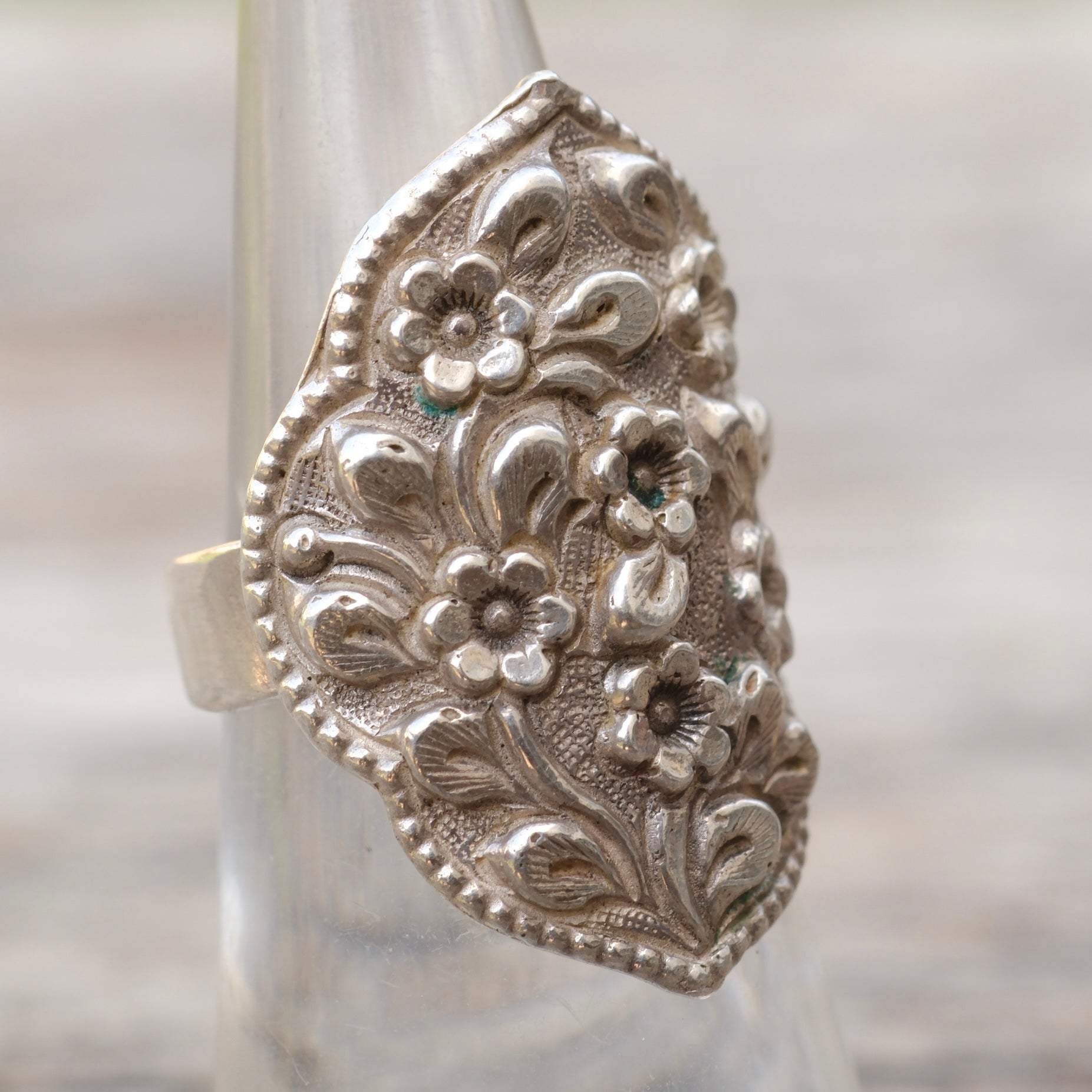Vintage Sterling Floral Ring 6