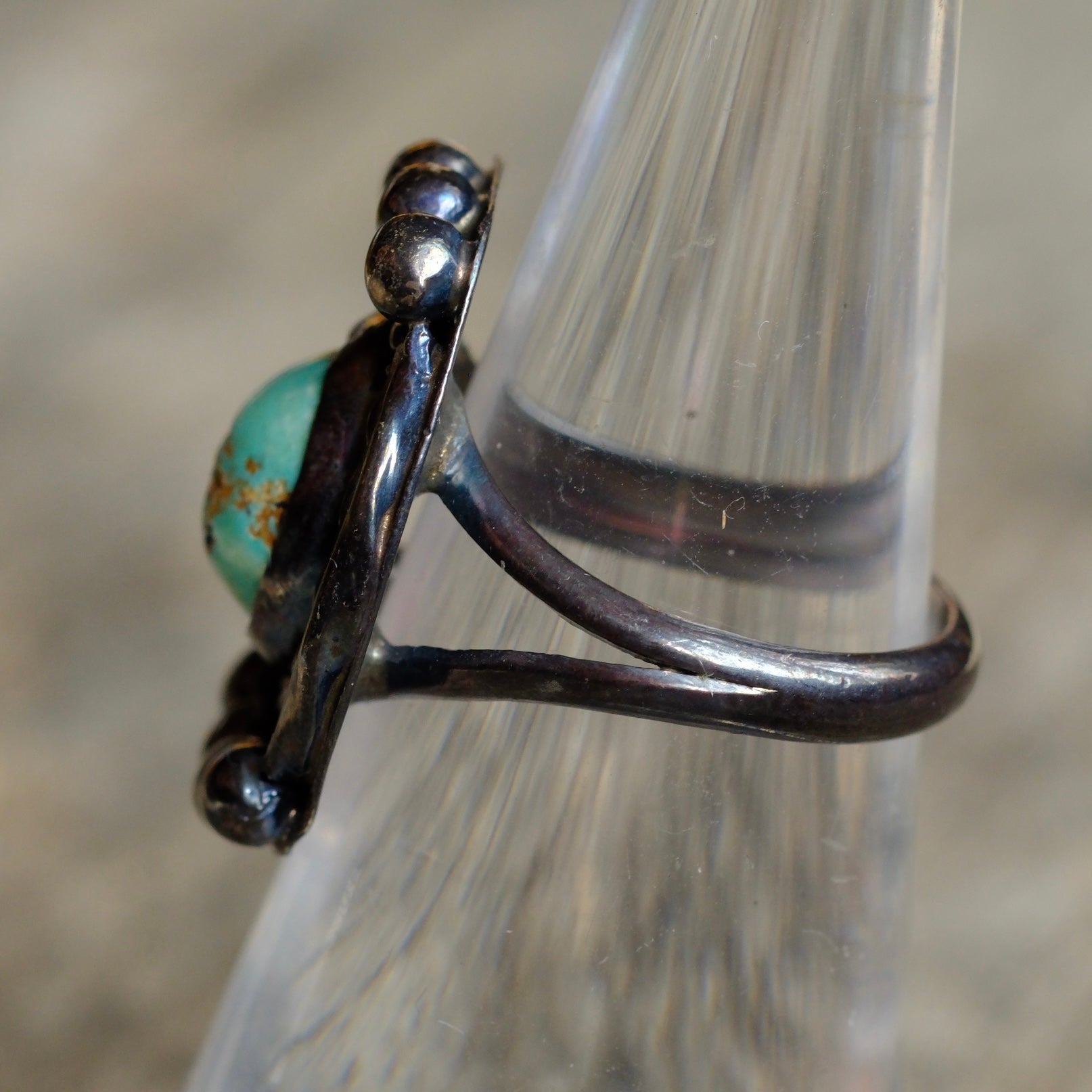 Vintage Sterling Turquoise Ring 5.75