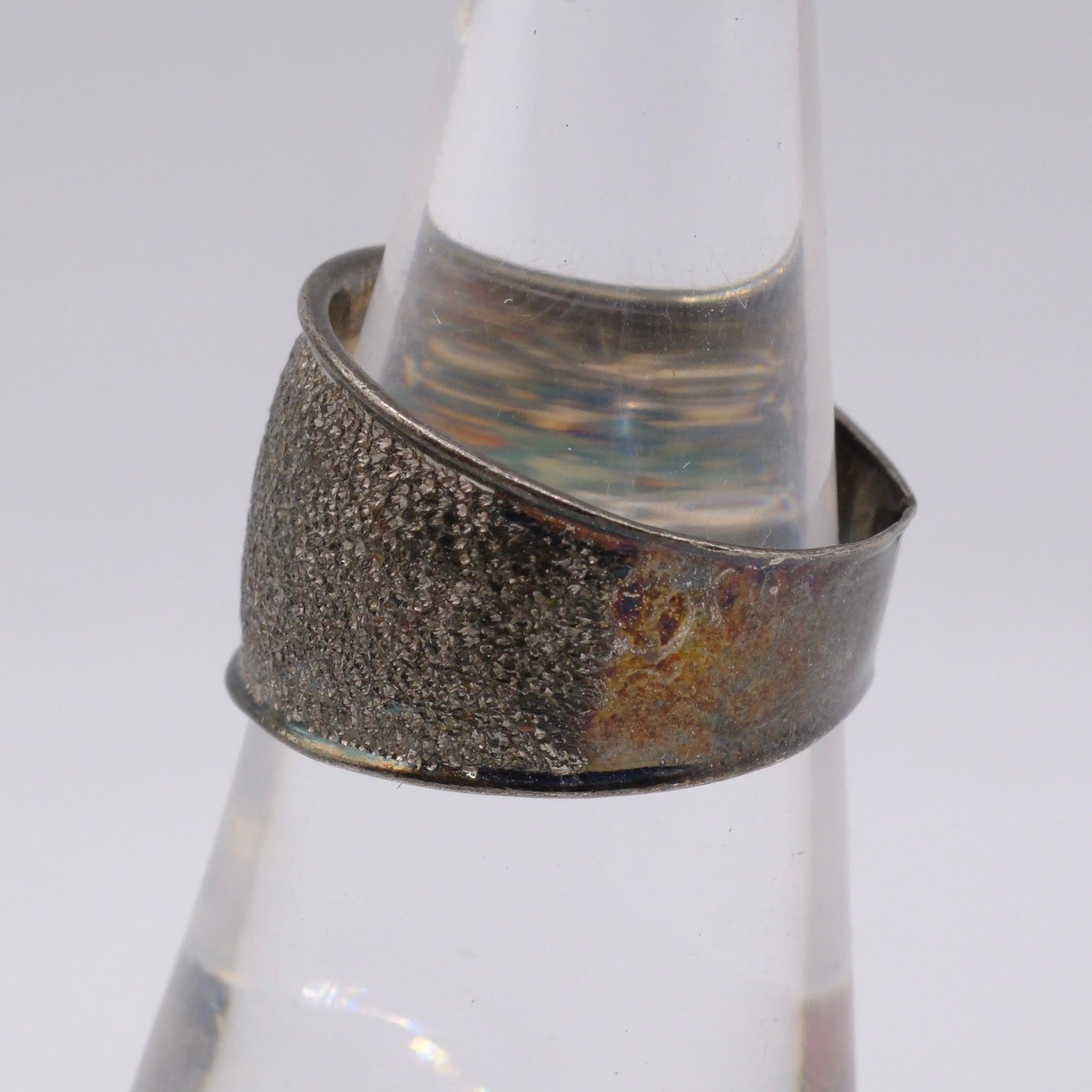 Vintage Sterling Silver Modernist Band Ring 6.5