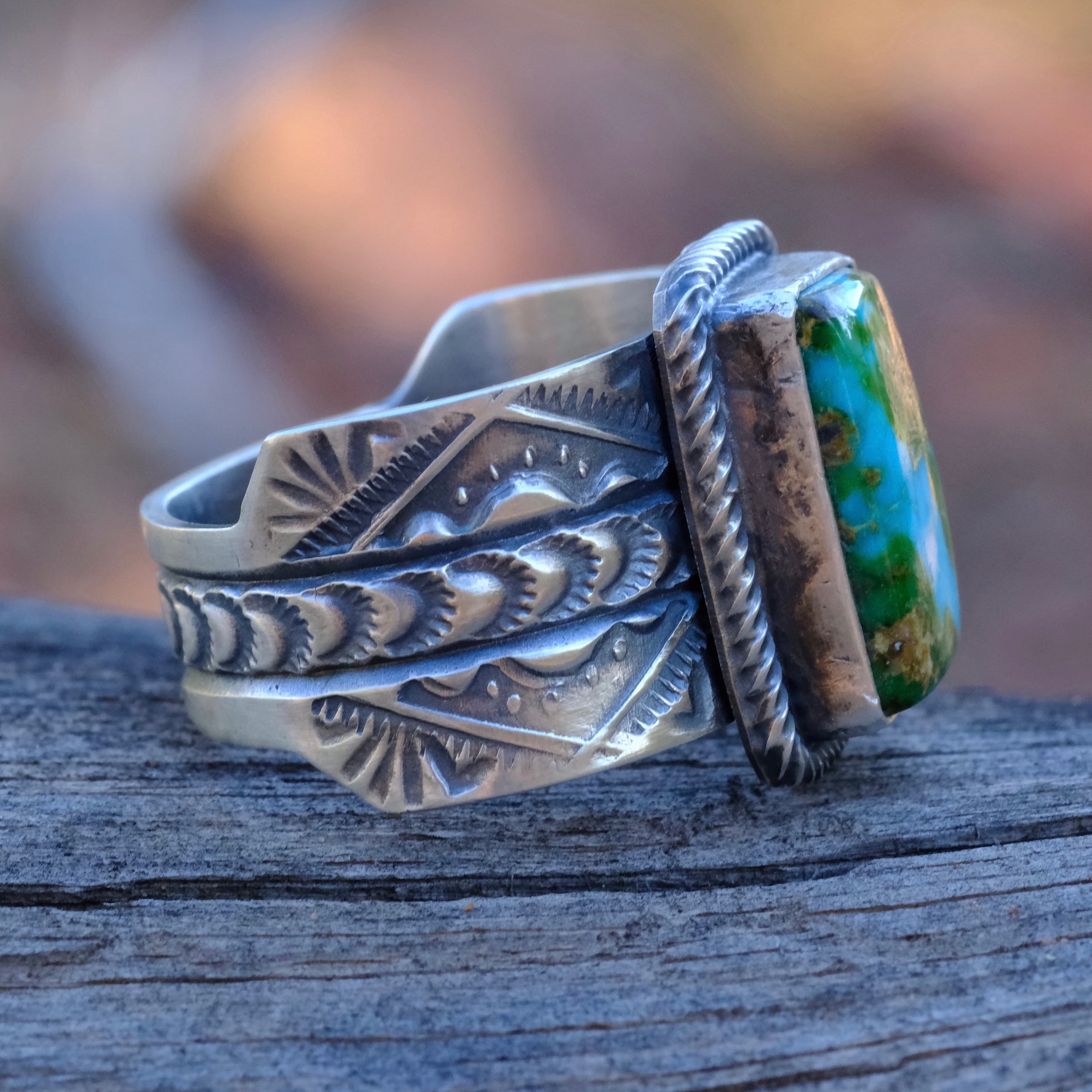 LEON MARTINEZ Sterling Silver Turquoise Ring 12.25