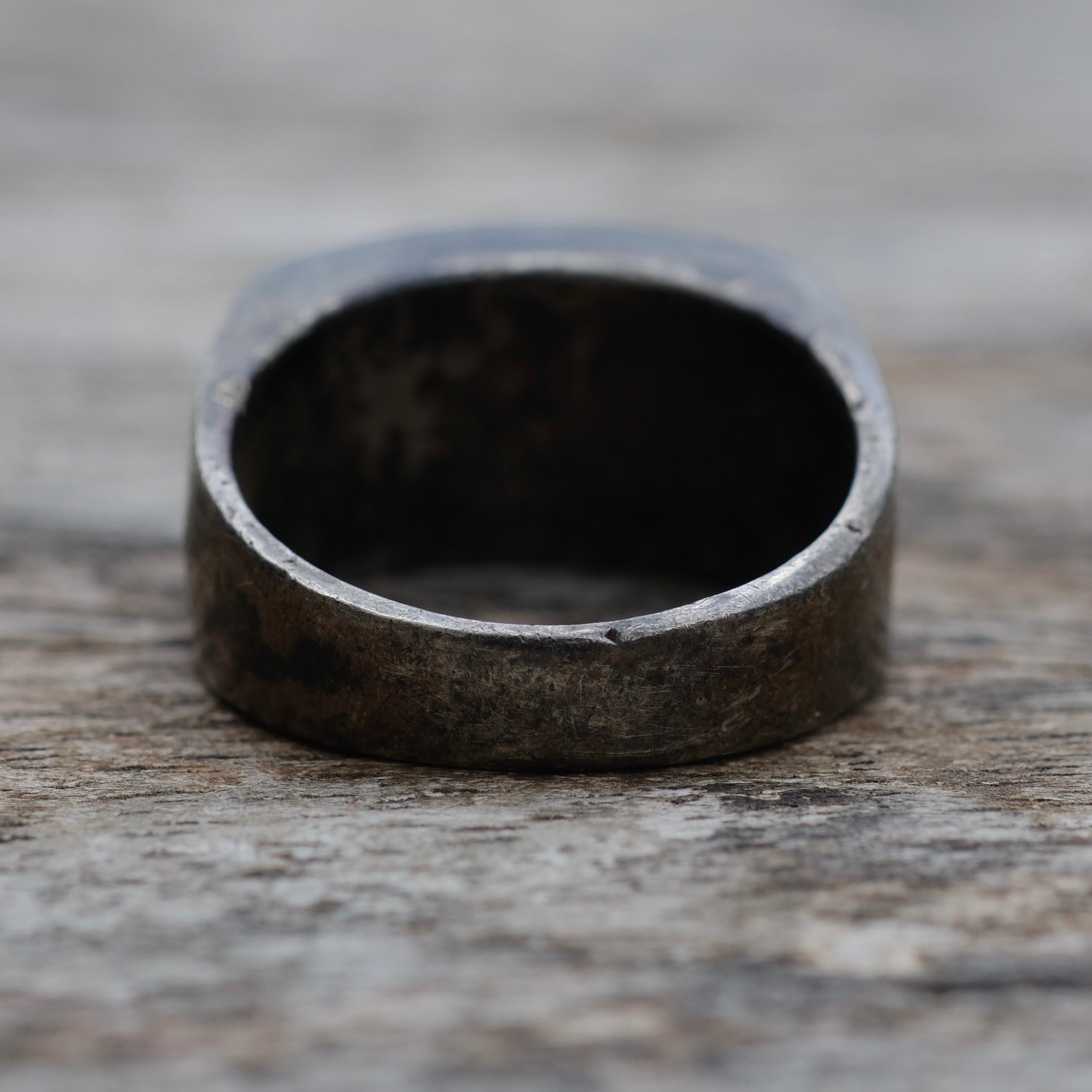 Vintage Sterling Turquoise Inlay Ring 8.25
