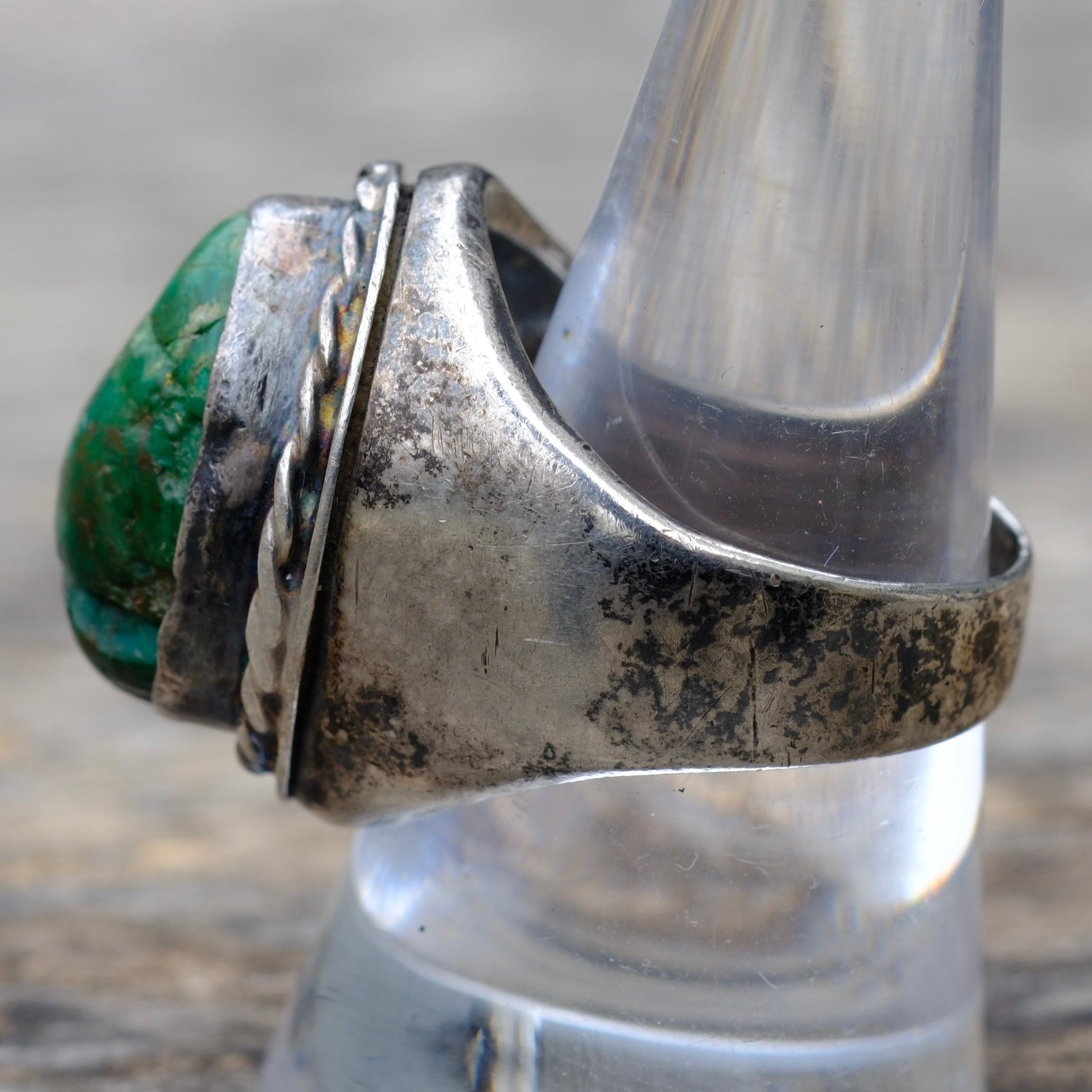 Vintage Sterling Turquoise Ring 9.5