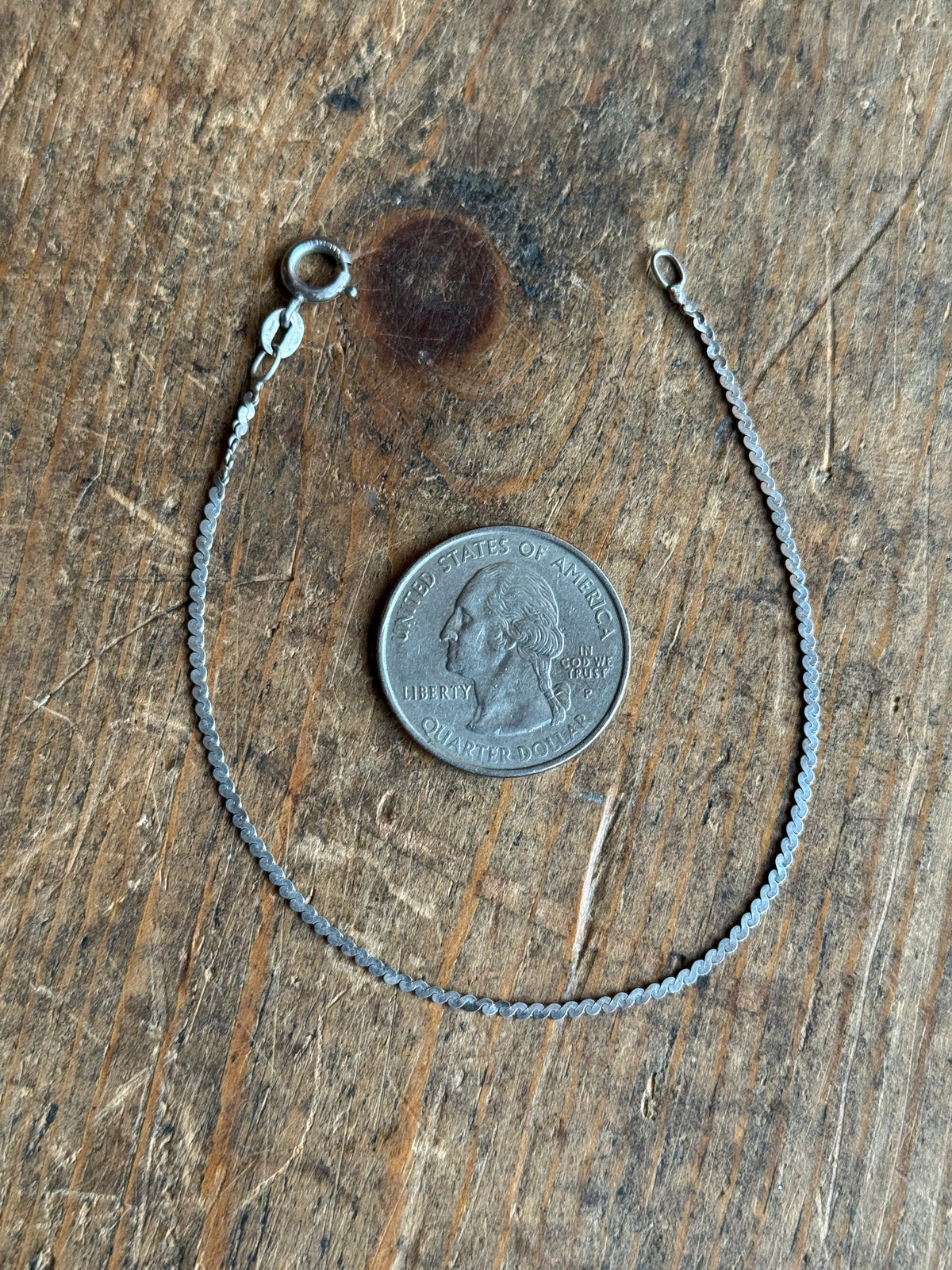Vintage Sterling Silver Serpentine Chain Bracelet