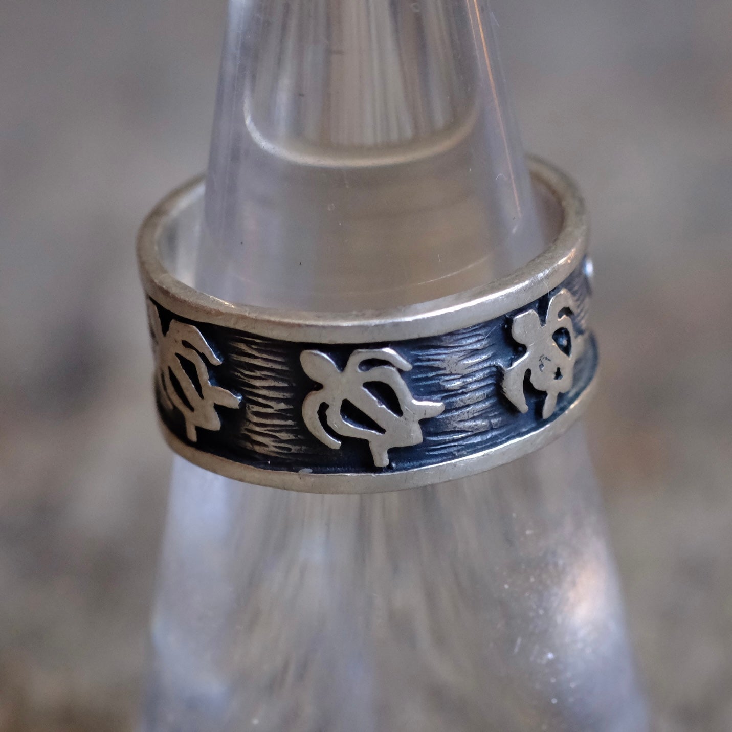 Vintage Sterling Silver Turtle Band Ring 6.5