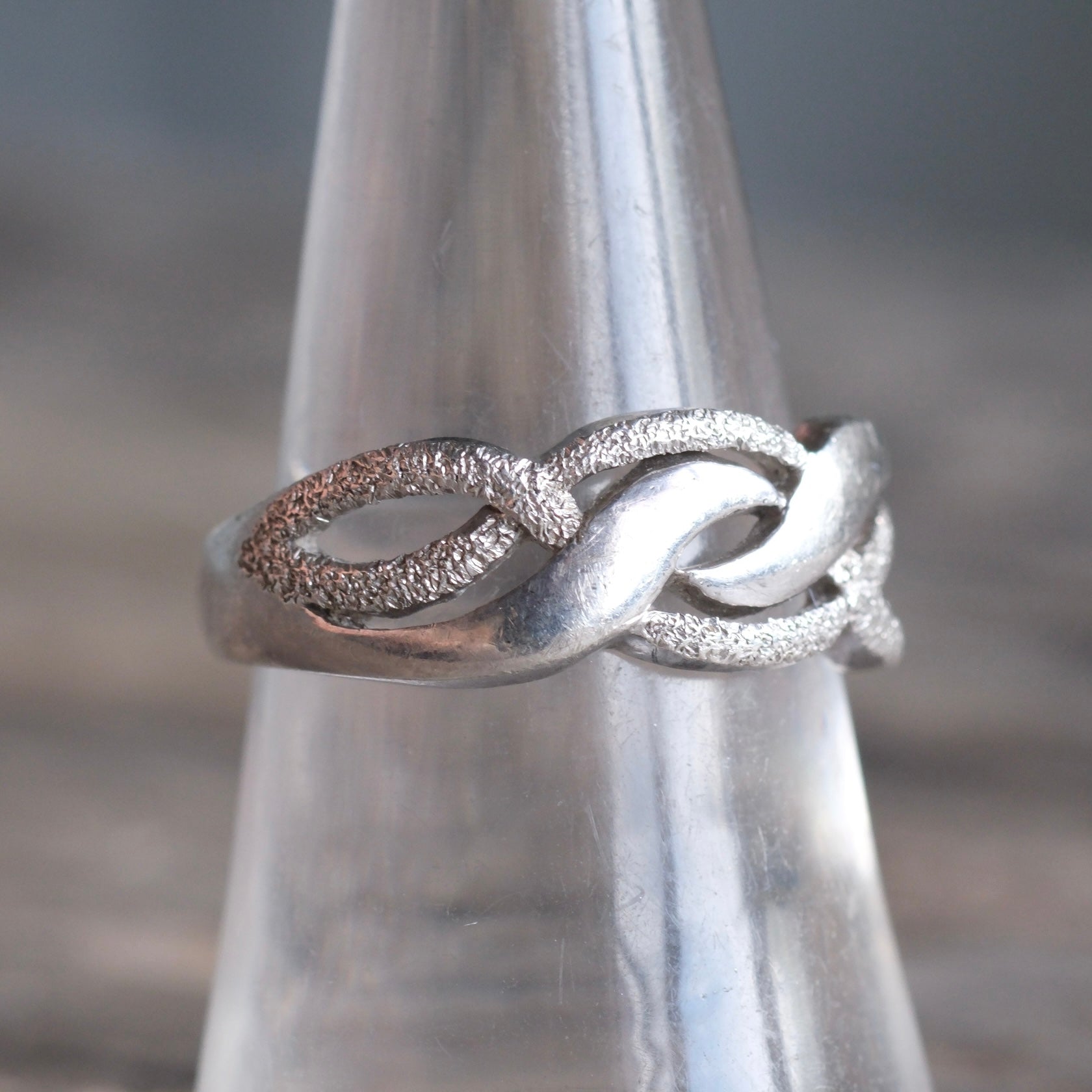Vintage Sterling Silver Woven Band 7.75