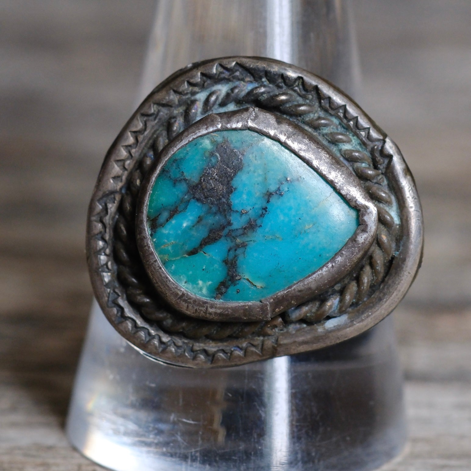 Vintage Sterling Turquoise Ring 11.5