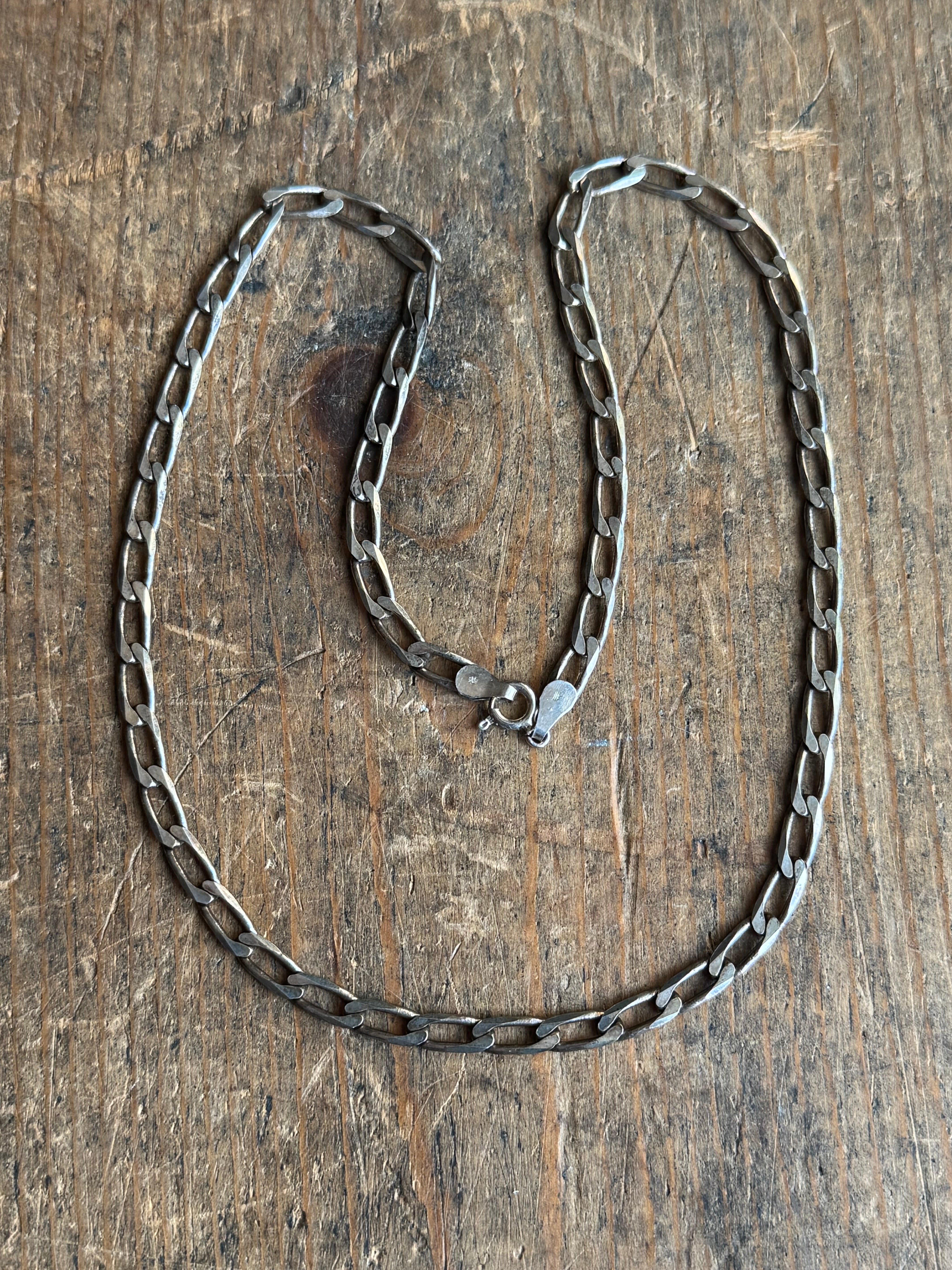 Vintage Sterling Silver 18” Oval Curb Chain