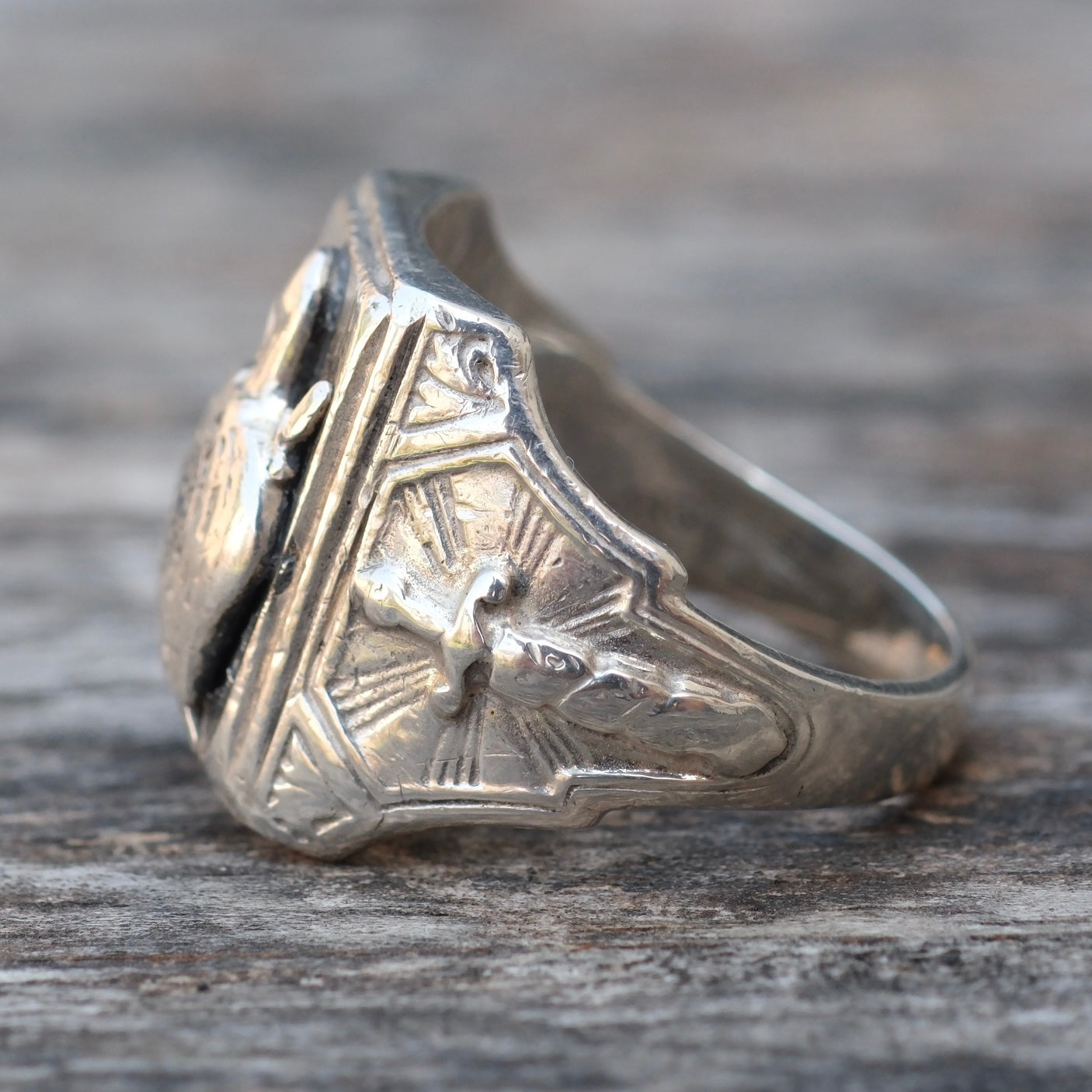 Vintage Sterling Silver Signet Ring 8.25