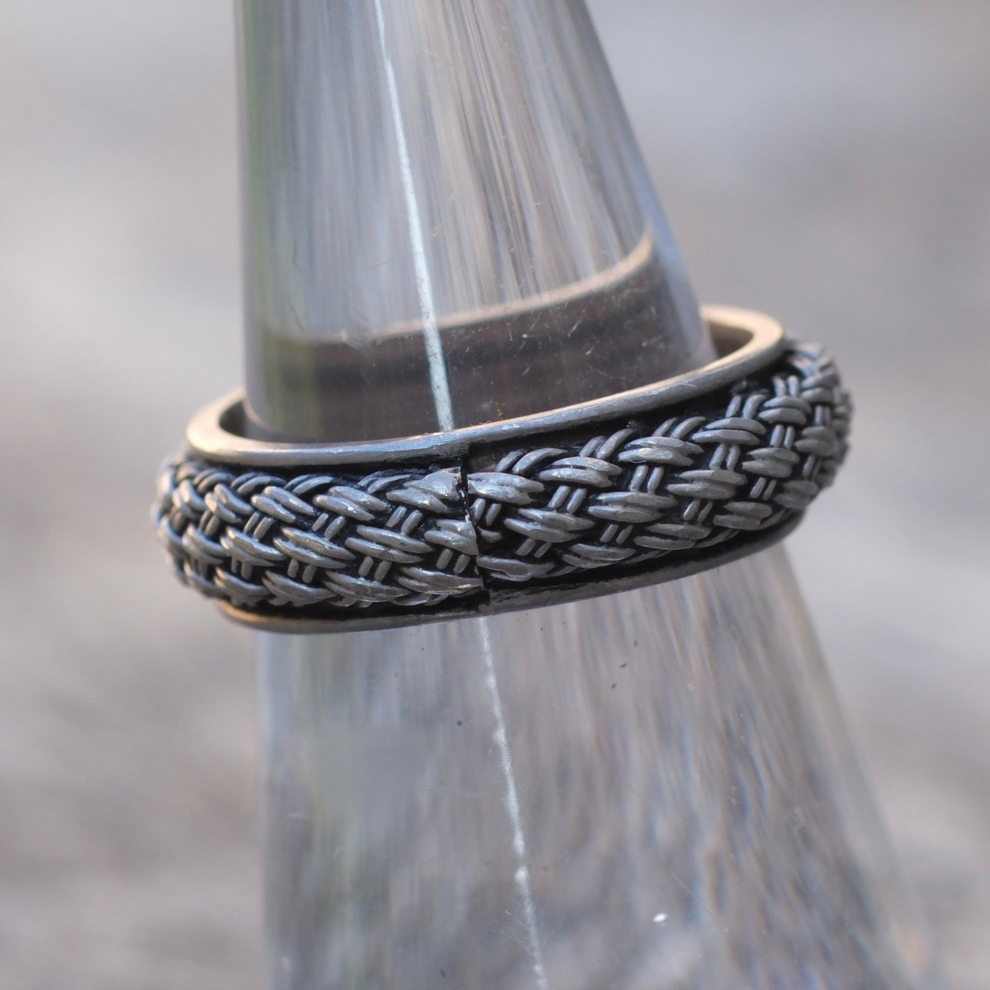 Vintage Sterling Silver Braided Band Ring 6.5