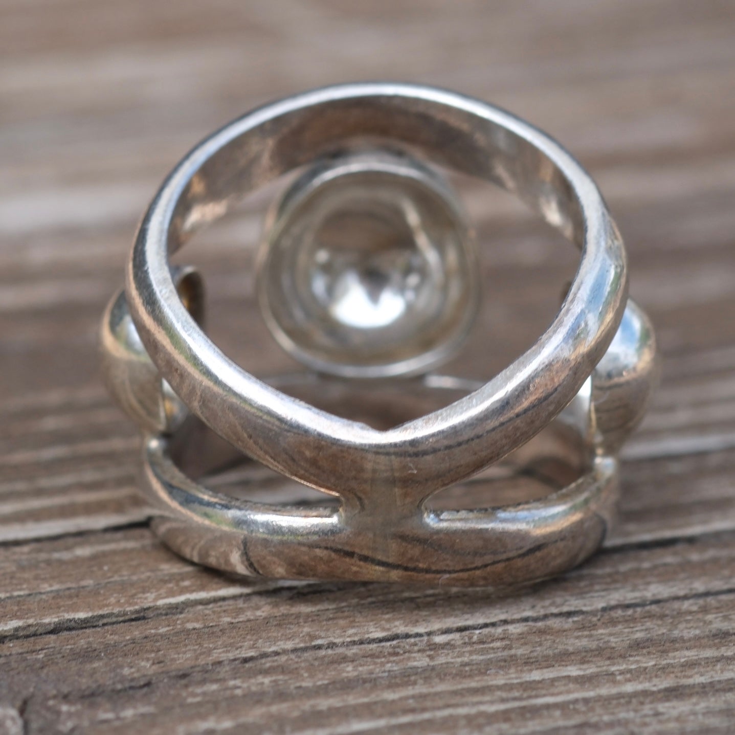Vintage Sterling Silver Modernist Ring 6