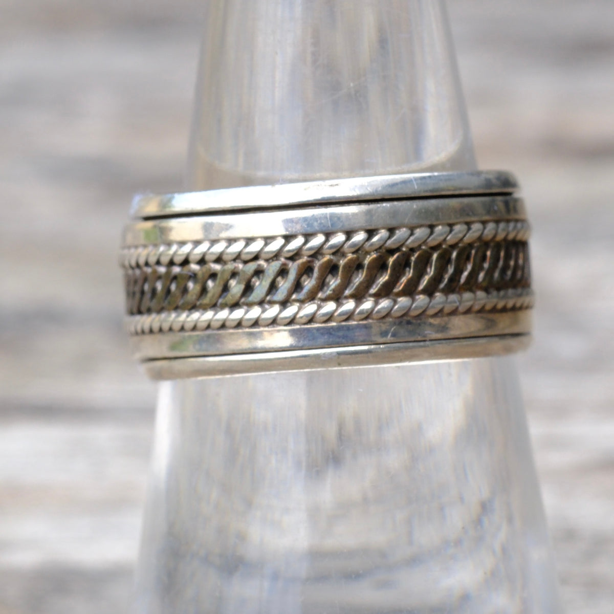 Vintage Sterling Braided Band Ring 7.5
