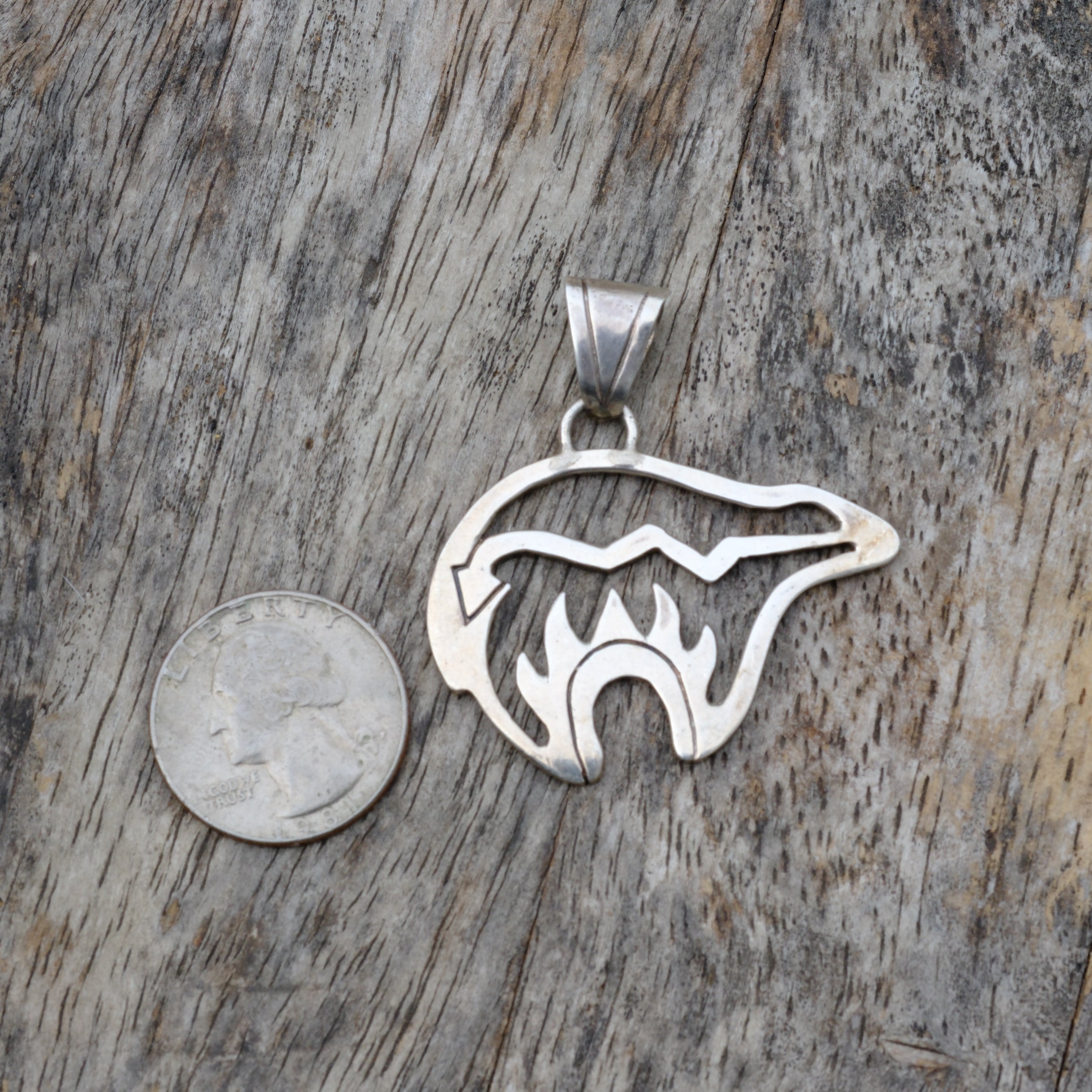 Vintage Sterling Bear Necklace