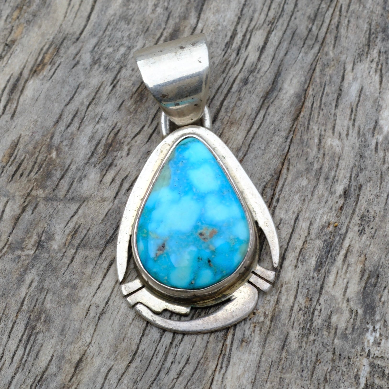 Vintage Sterling Turquoise Pendant