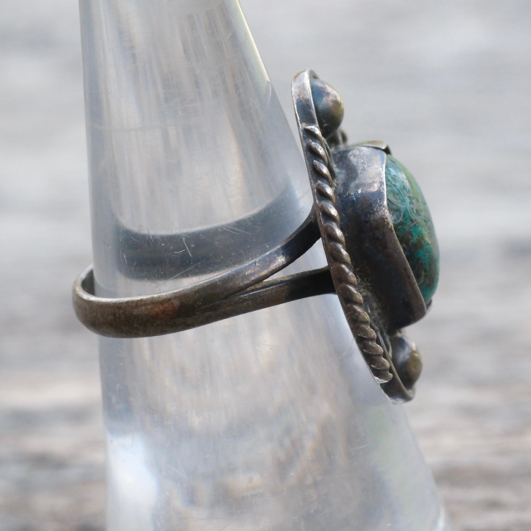 Vintage Sterling Turquoise Ring 6.25