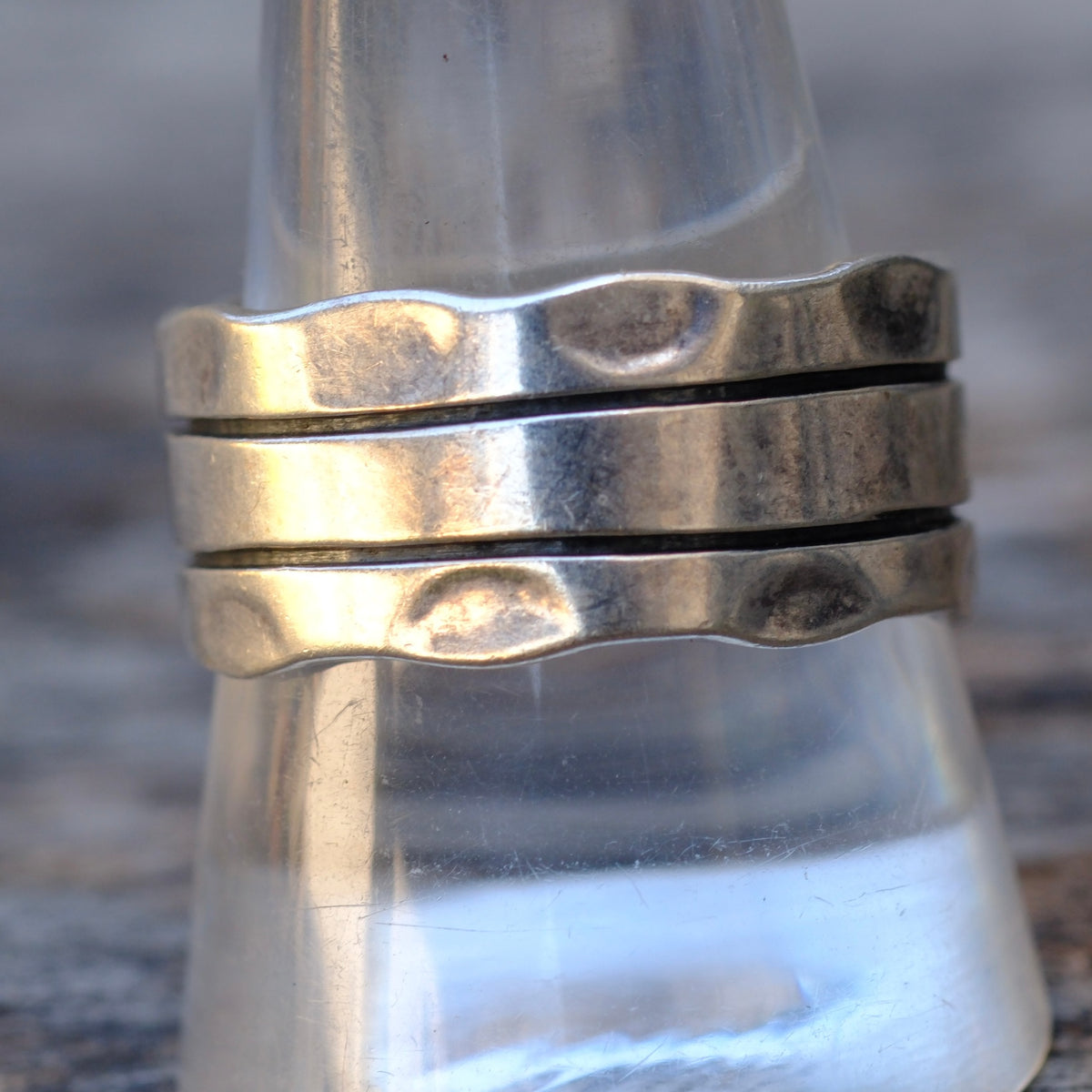 Vintage Sterling Silver Thick Band Ring 11.25