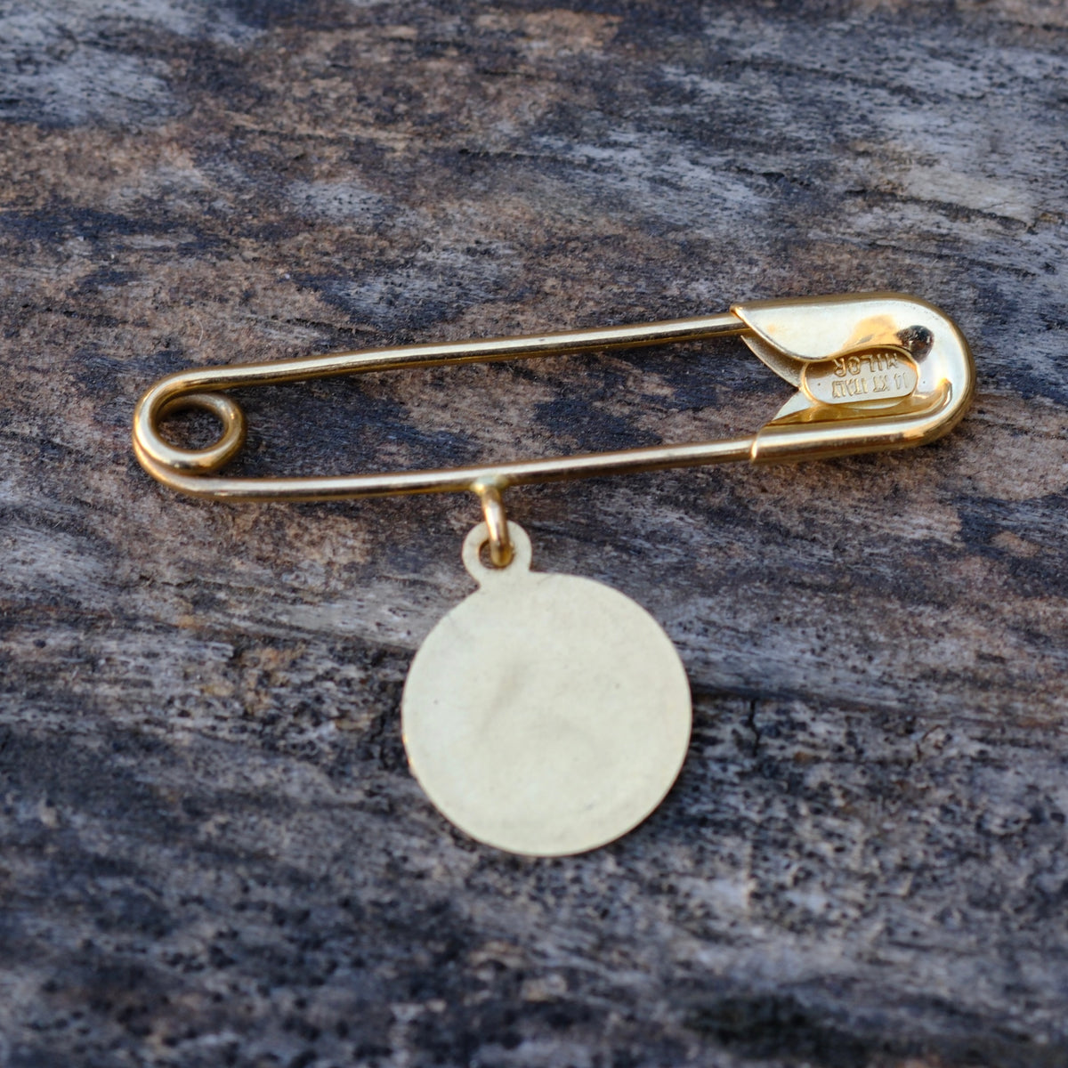Vintage 14K Gold Cherub Safety Pin