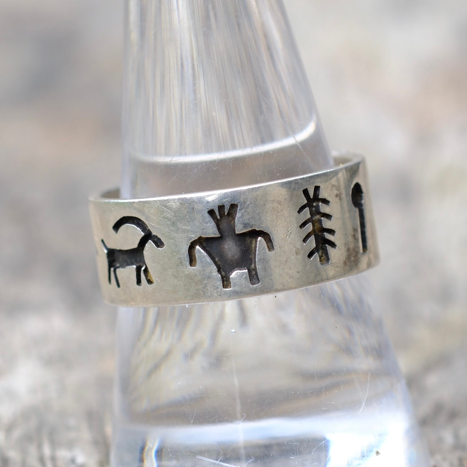 Vintage Sterling Silver Stamped Band 9.75