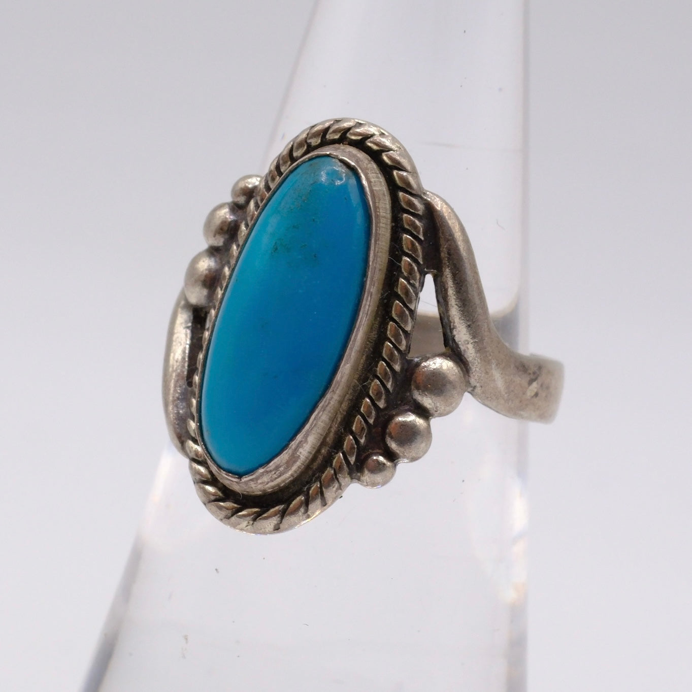 Vintage Sterling Turquoise Ring 5.75