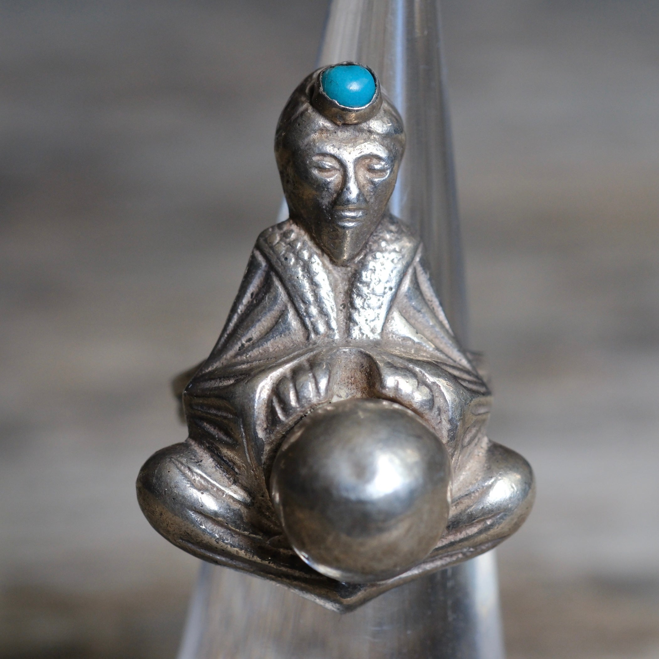 Vintage Sterling Turquoise Sultan Ring 5
