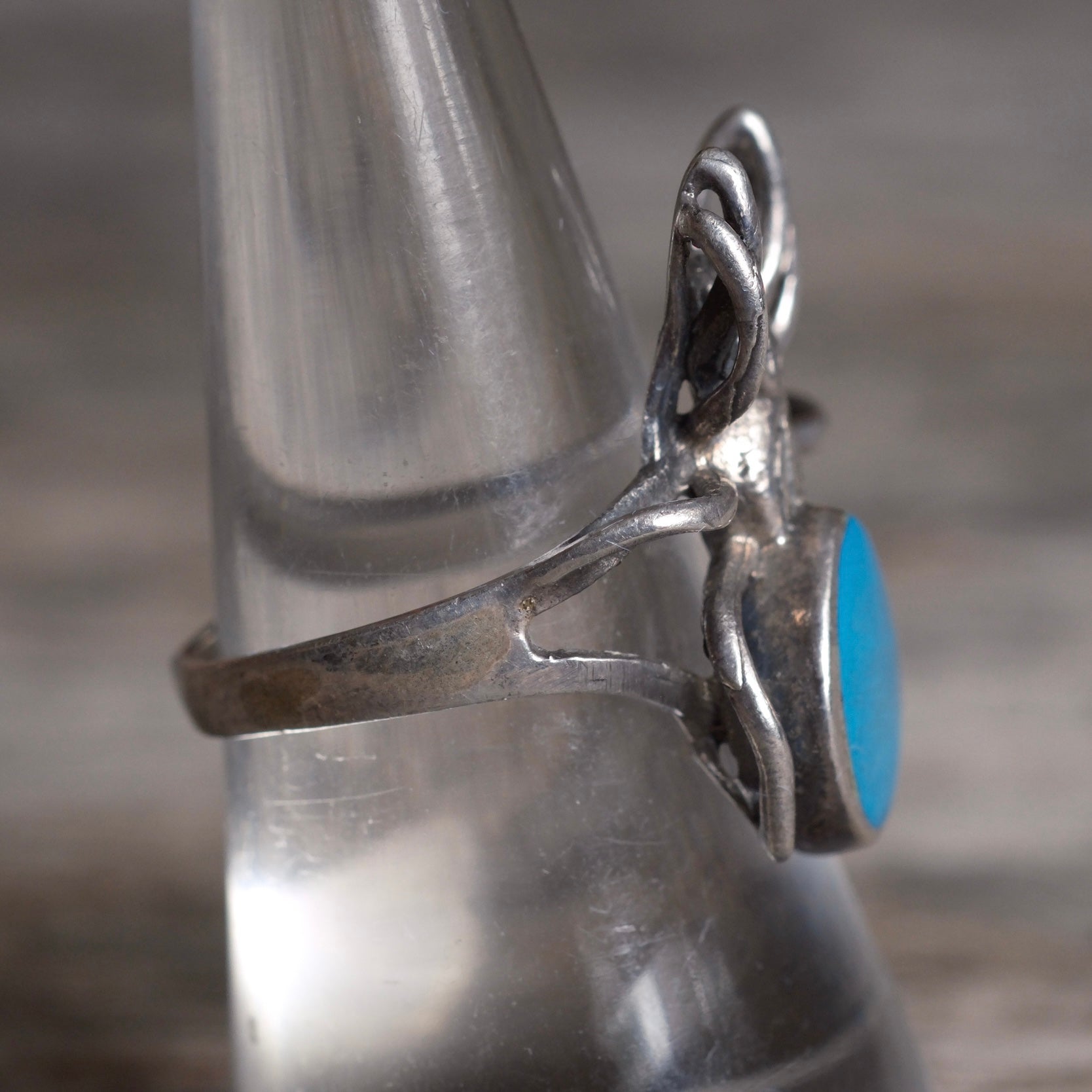 Vintage Sterling Turquoise Spider Ring 9.5
