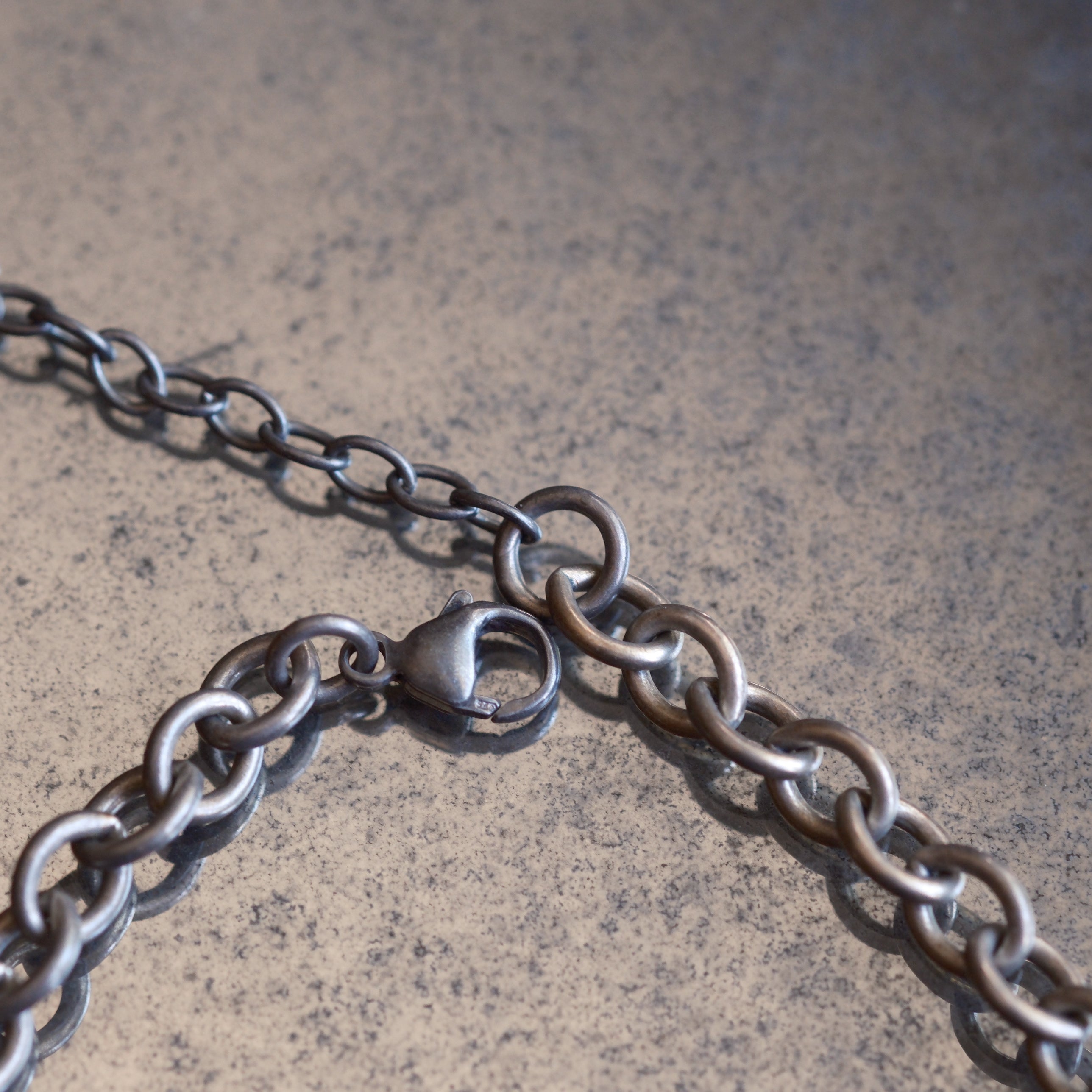 Vintage Sterling Silver Chain Engraved Necklace 16"