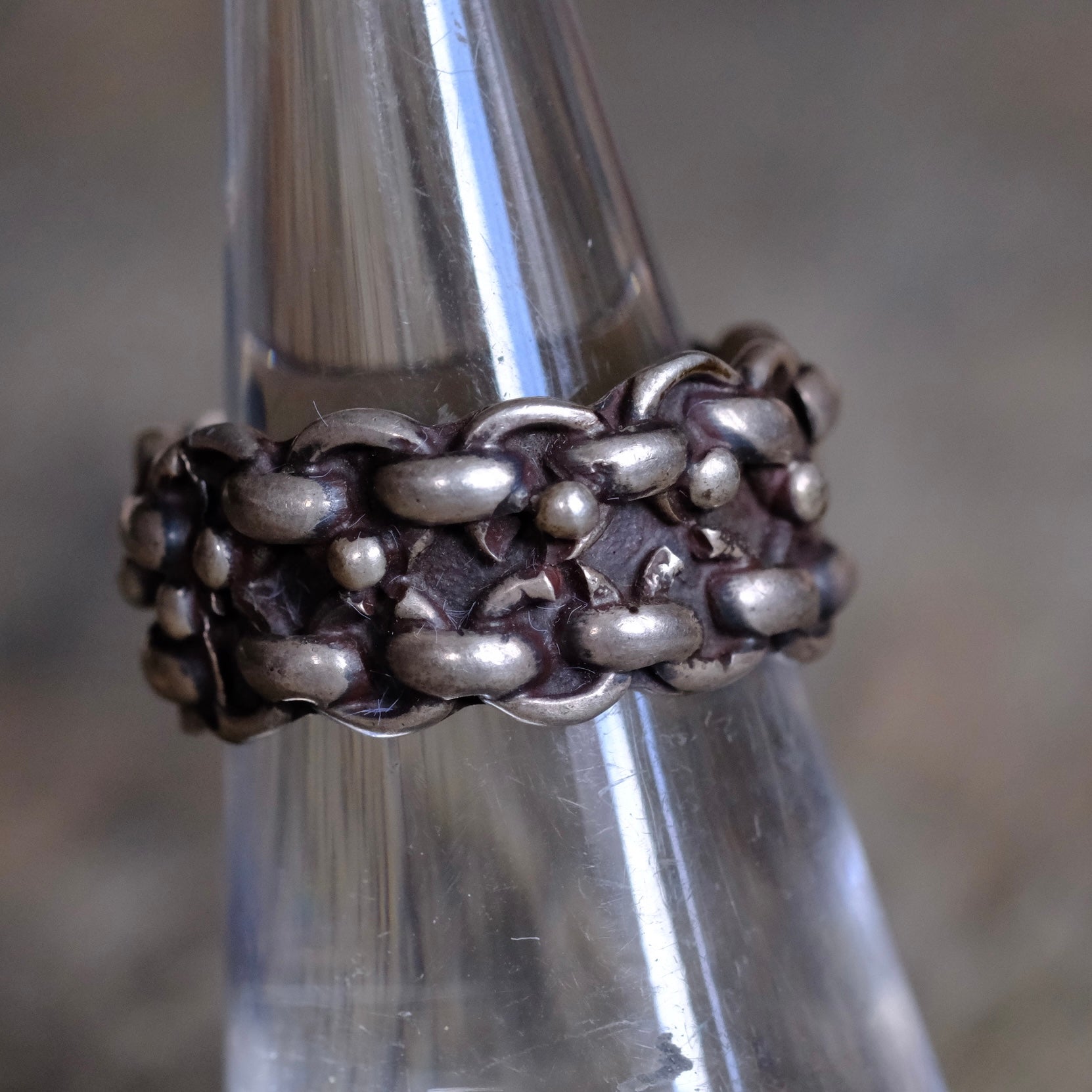 Vintage Sterling Silver Chain Ring 5.5