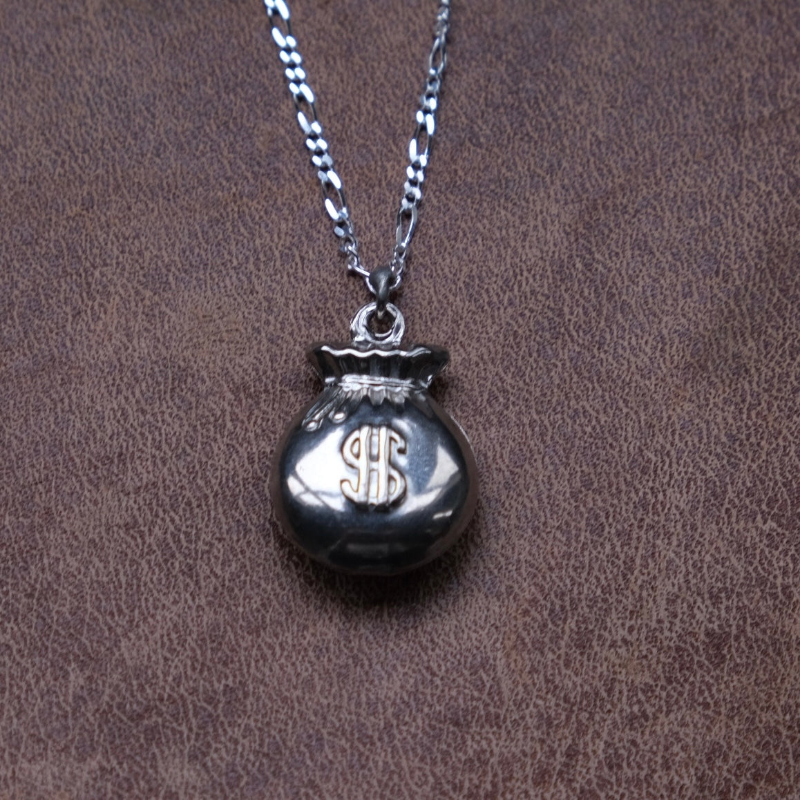 Vintage Sterling Silver Money Bag Necklace American Decay