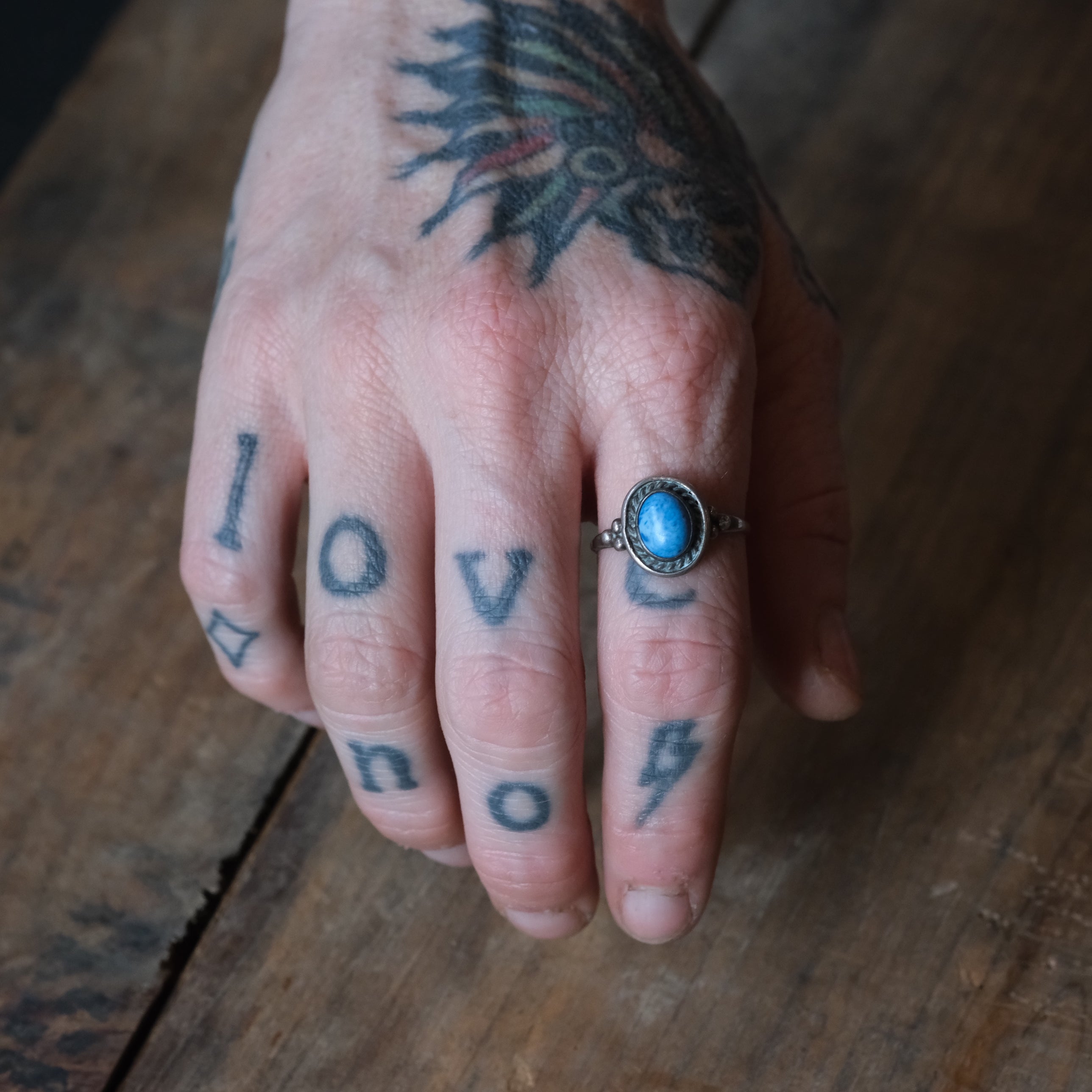 Vintage Sterling Sodalite Ring 8.75