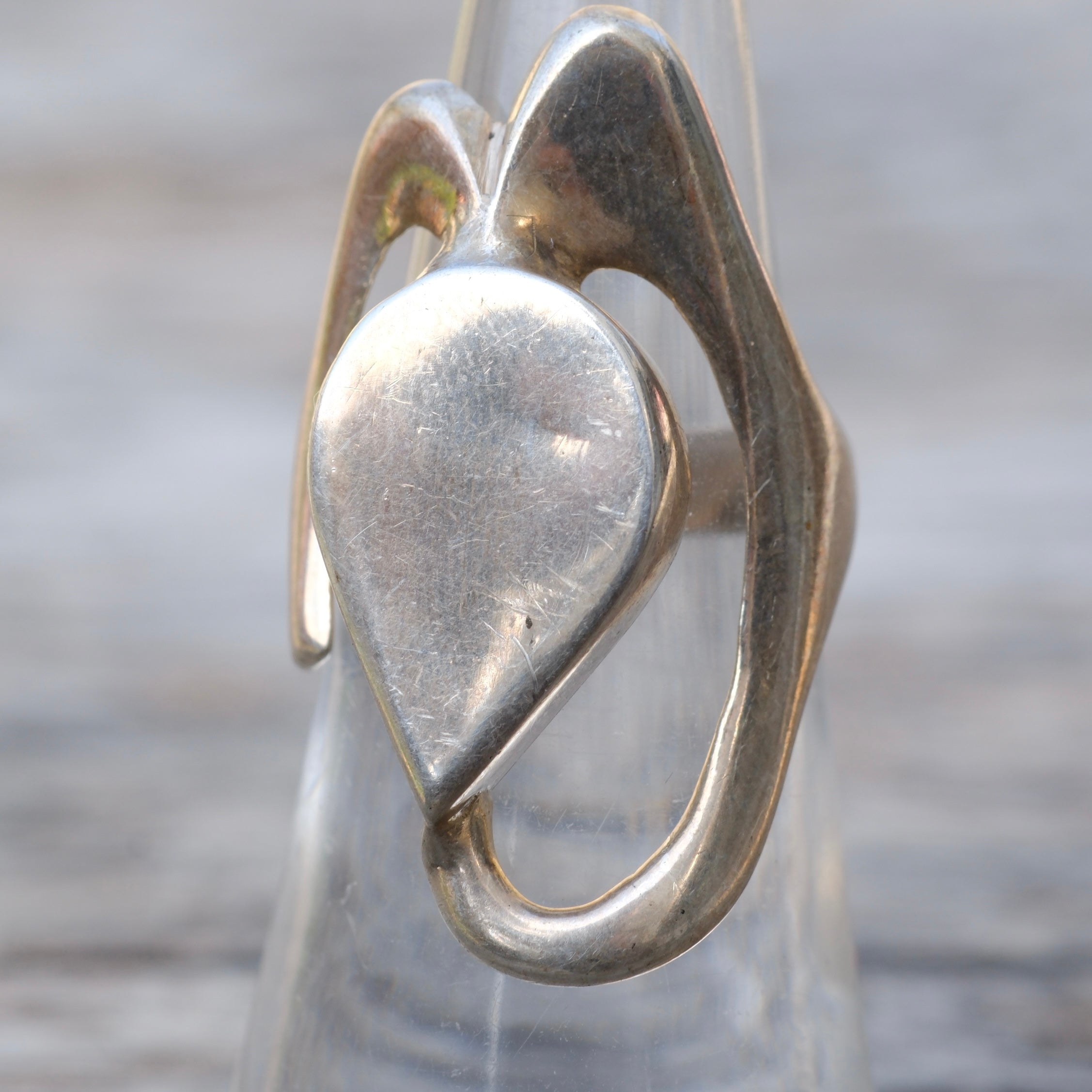 Vintage Sterling Modernist Ring 5.25