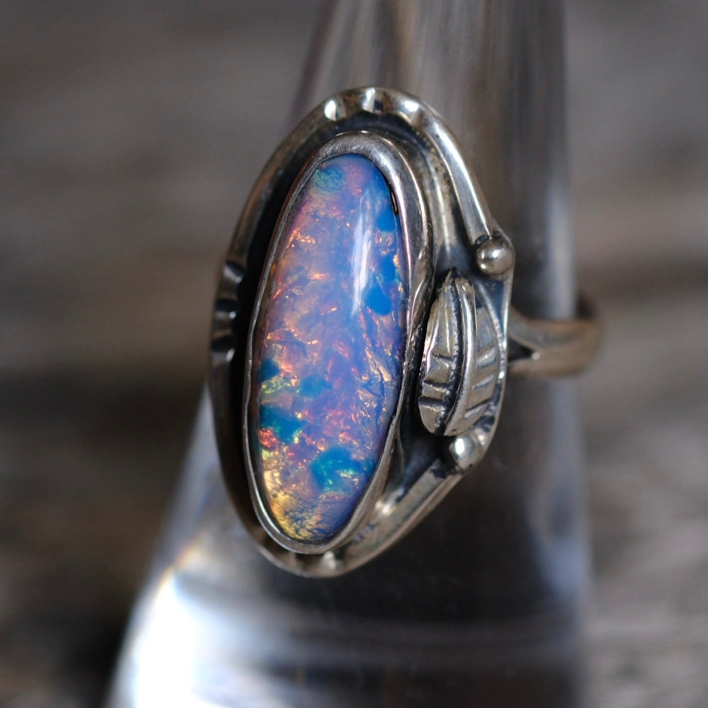 Vintage Sterling Foil Ring 7.75