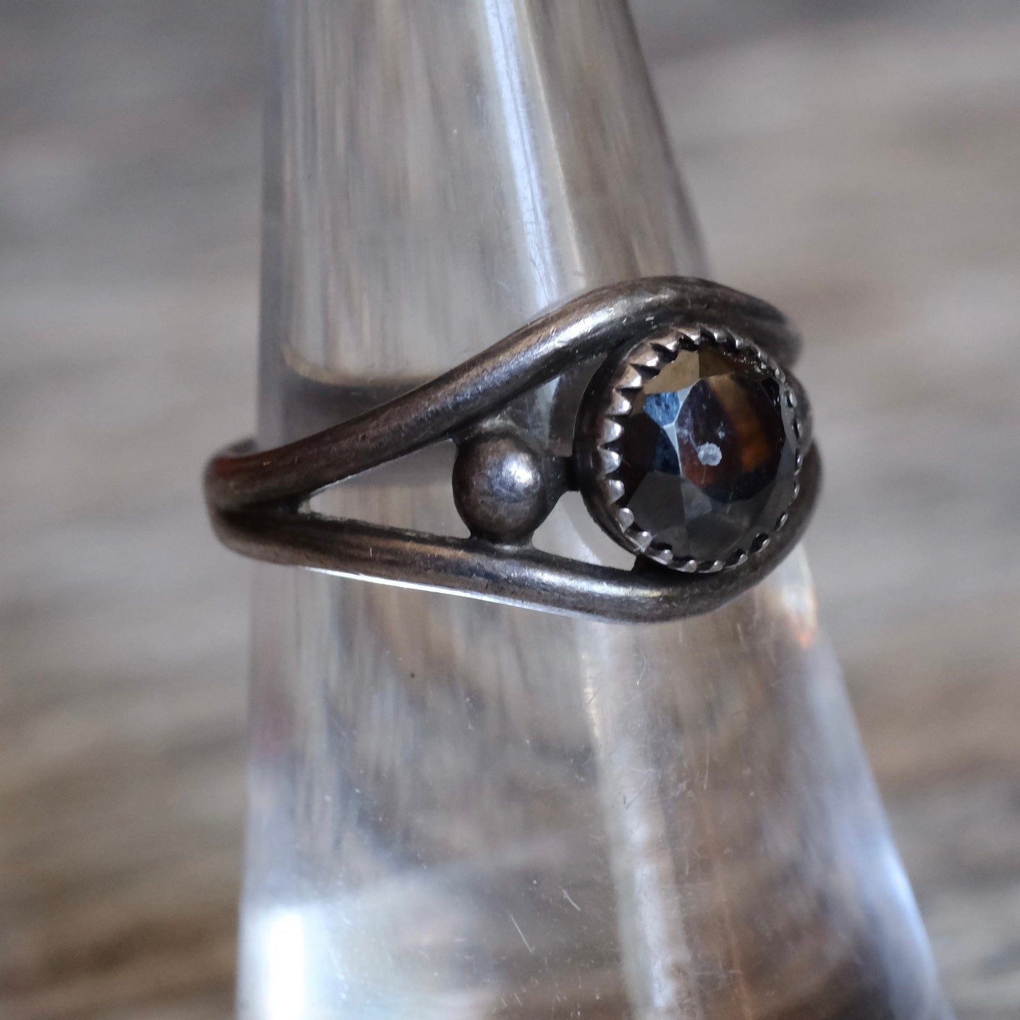 Vintage Sterling Hematite Ring 6.25