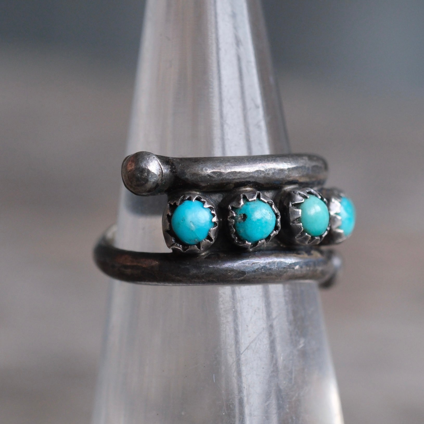 Vintage Sterling Turquoise Band 4.75