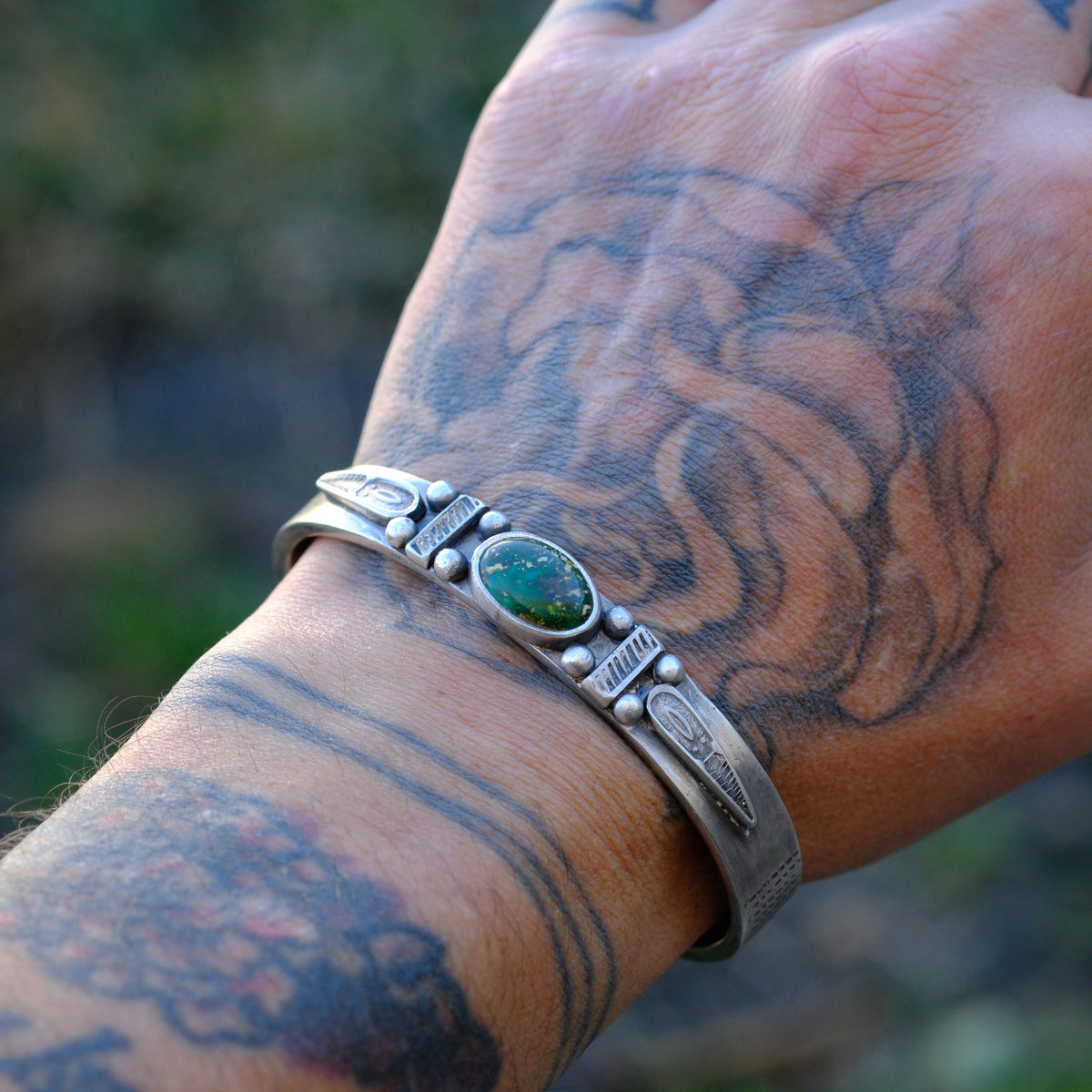 Joe O'Neill Turquoise Stamped Cuff Bracelet