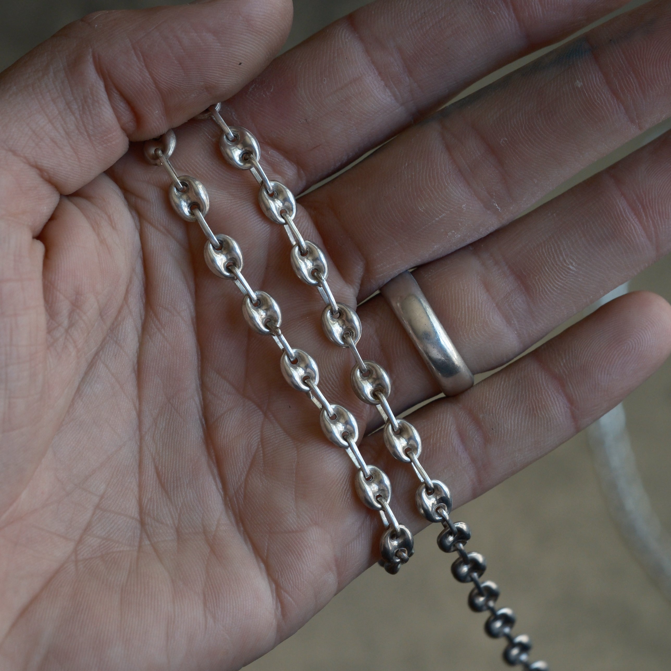 Vintage Sterling Mariner Chain Necklace 20"
