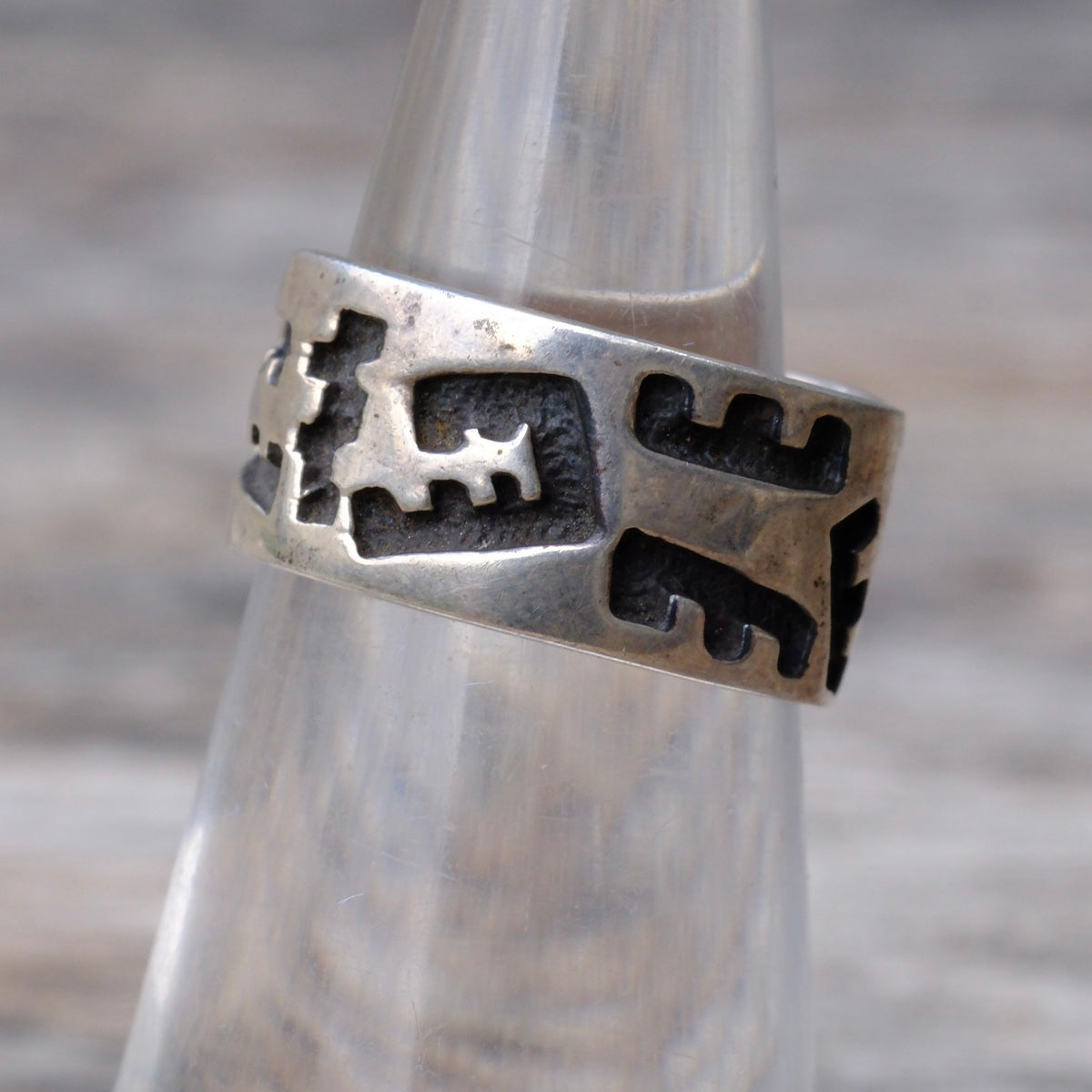 Vintage Sterling Stamped Band Ring 4.5