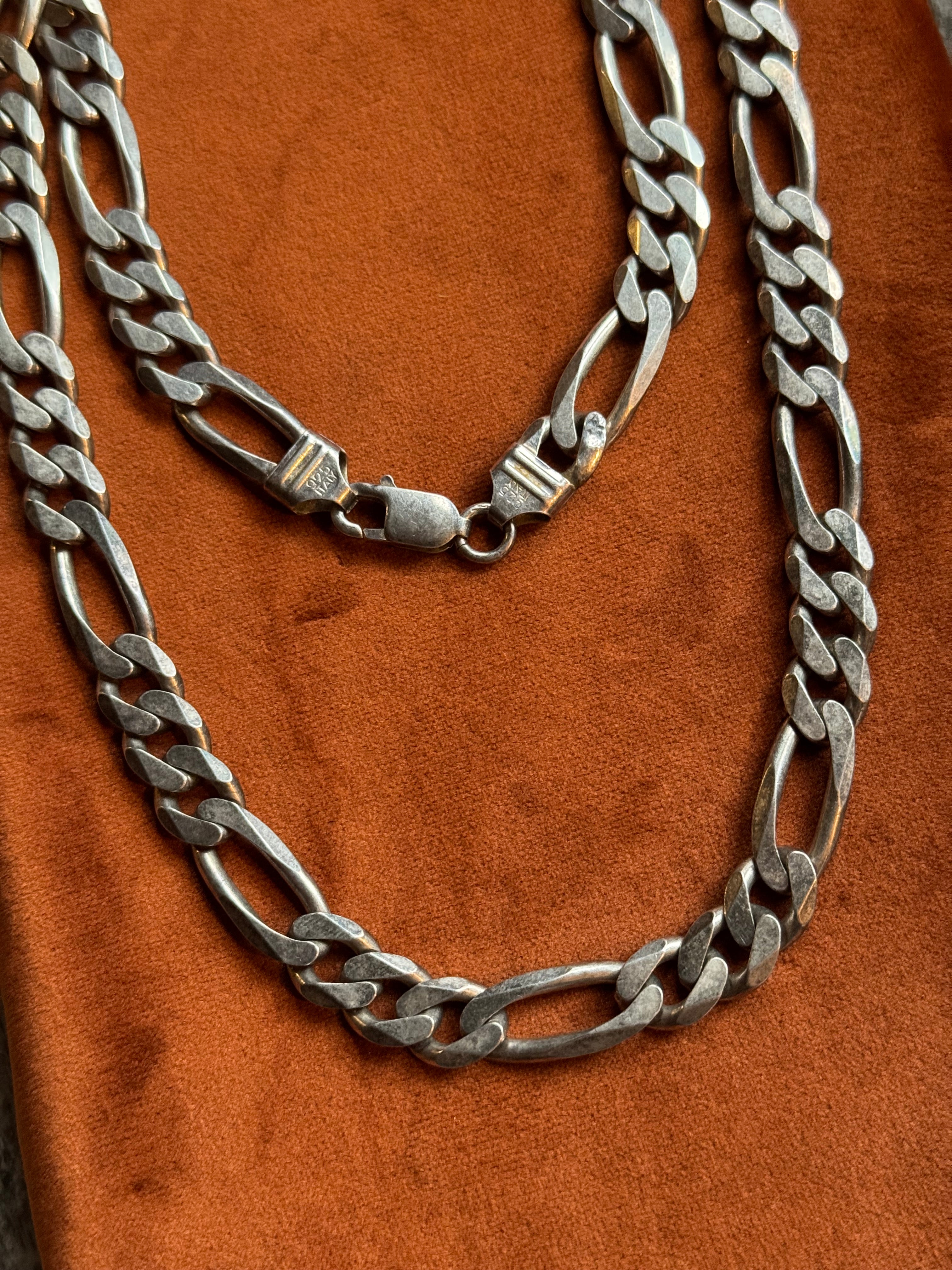Vintage Sterling Silver 20” Figaro Chain