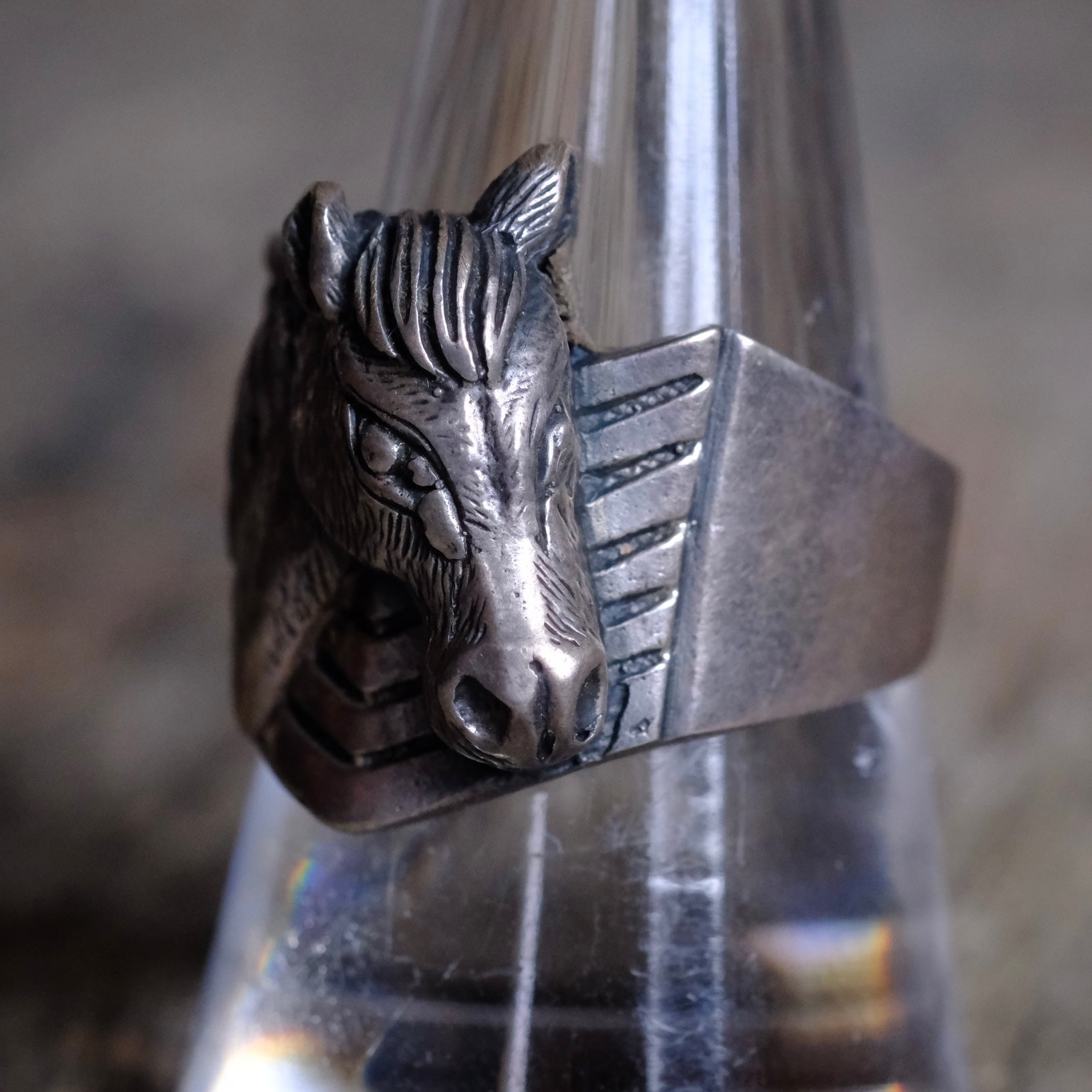 Vintage Sterling Silver Horse Ring 9.5
